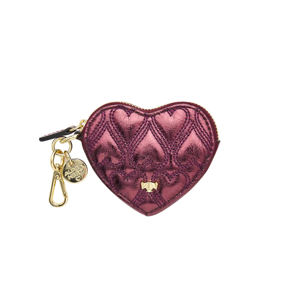 Schluesselanhaenger - Heartbeat - weinrot-metallic