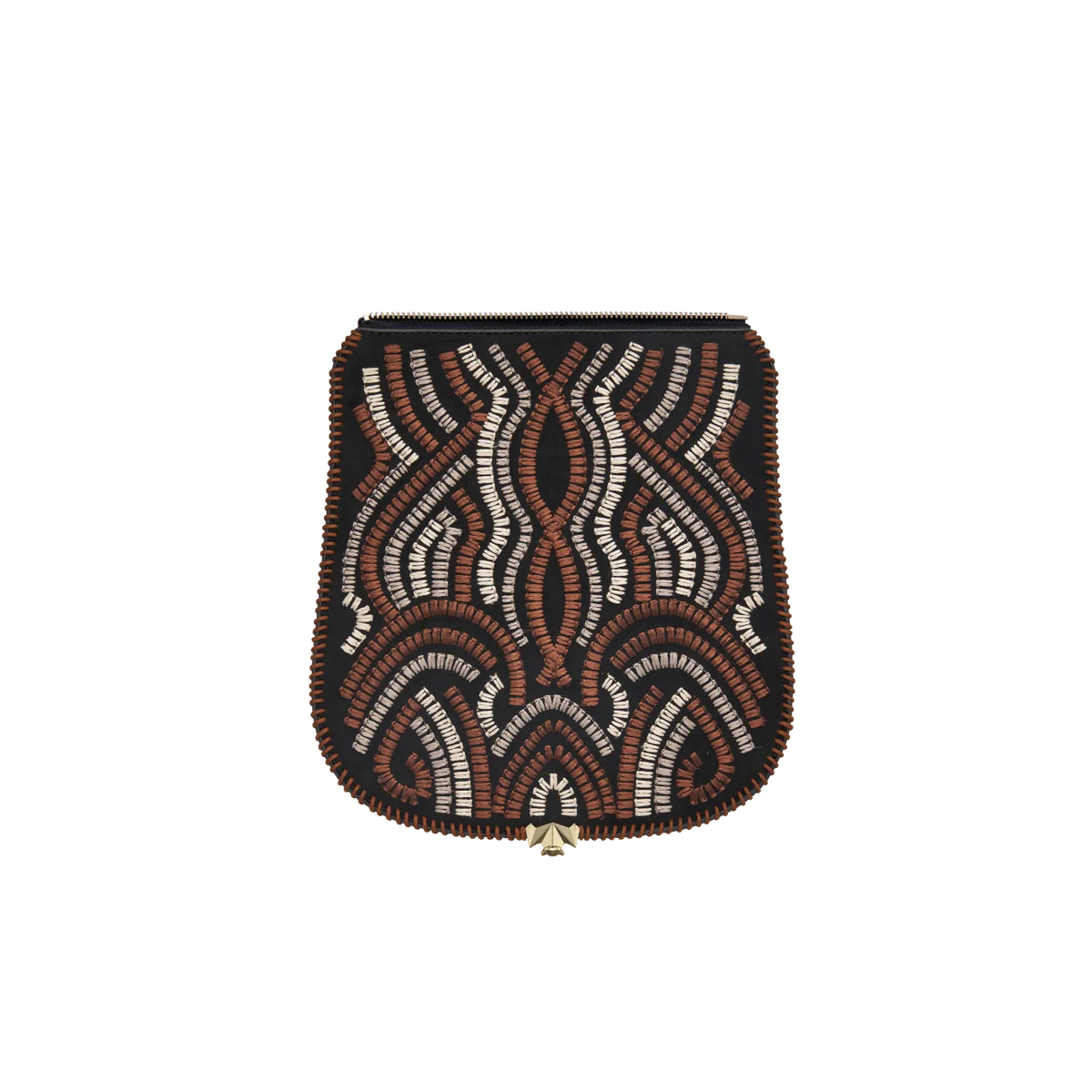 Wechselklappe - Woven Wave - schwarz-braun