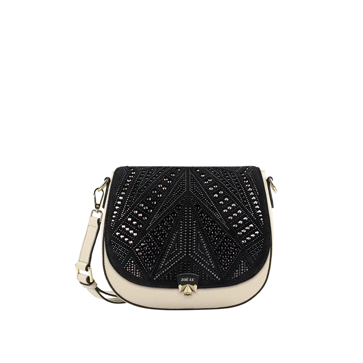 Wechselklappe - Black Sparkle - schwarz Kunst-Velours