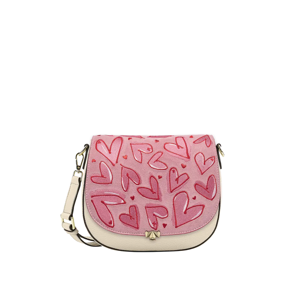 Wechselklappe - Happy Hearts - rosa-rot