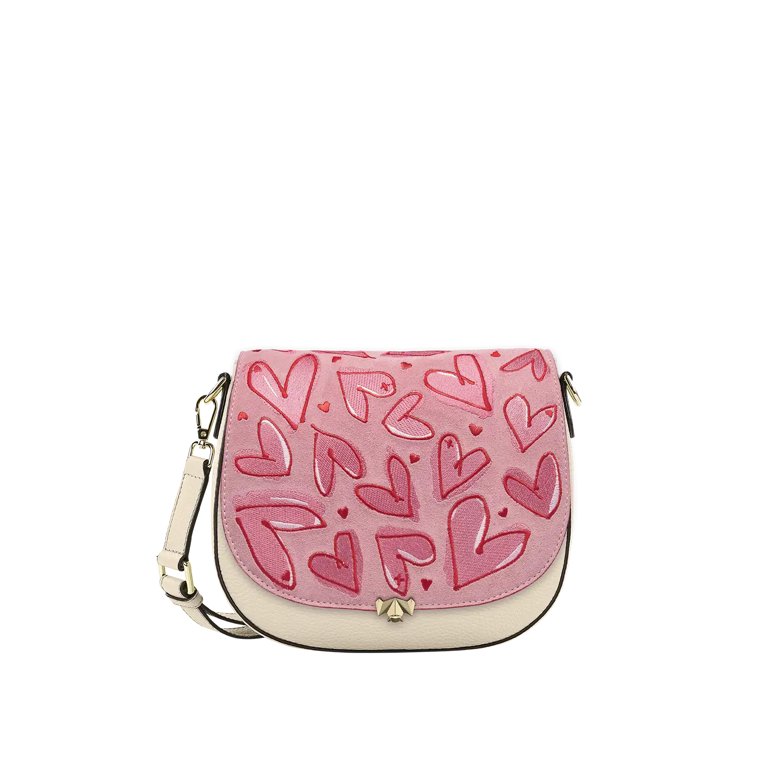 Wechselklappe - Happy Hearts - rosa-rot