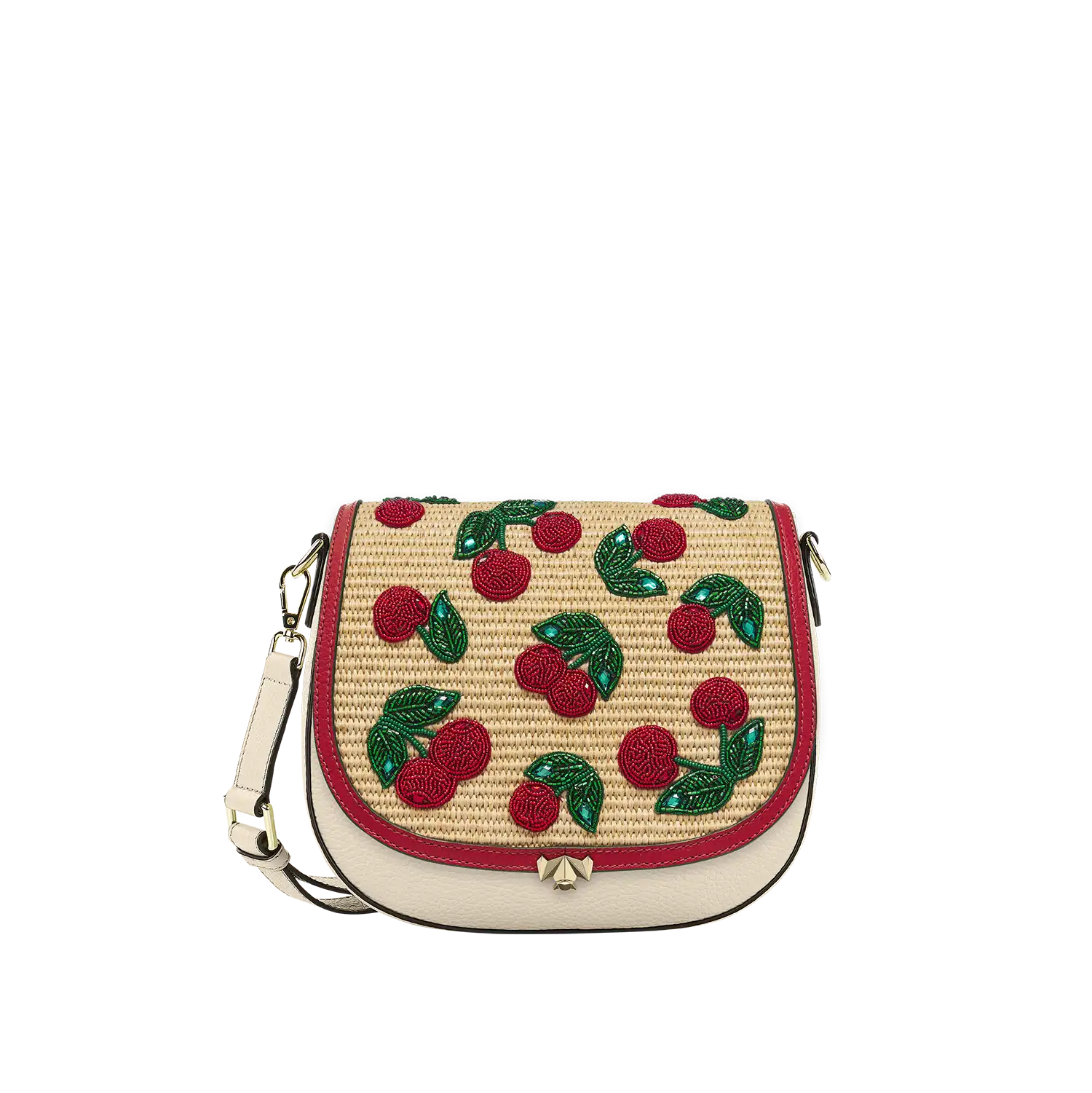 Wechselklappe - Raffia Amarena - hellbraun-rot