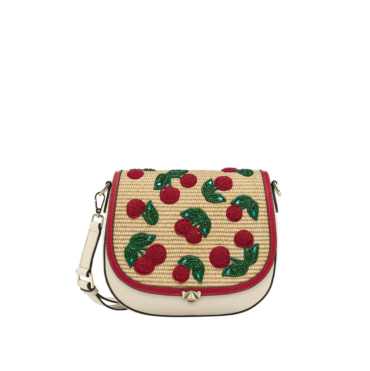 Wechselklappe - Raffia Amarena - hellbraun-rot