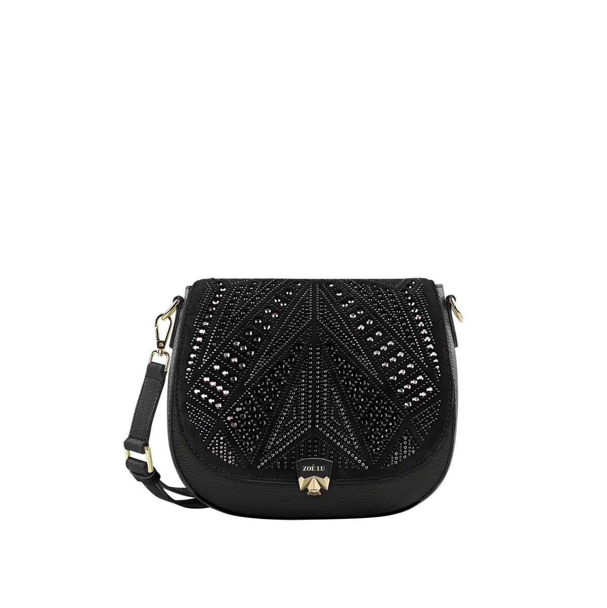 Wechselklappe - Black Sparkle - schwarz Kunst-Velours