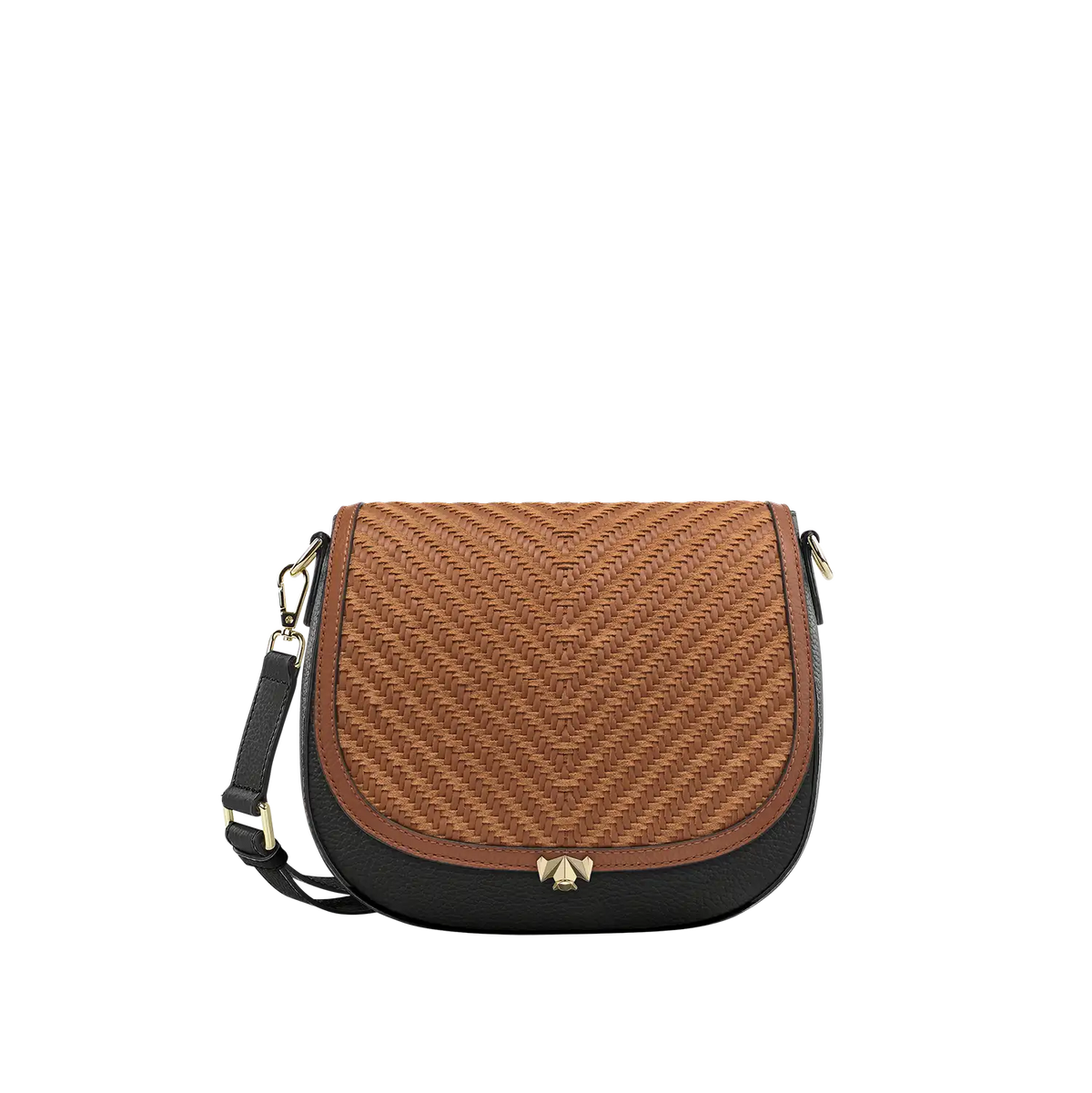 Wechselklappe - Cognac Weave - cognac