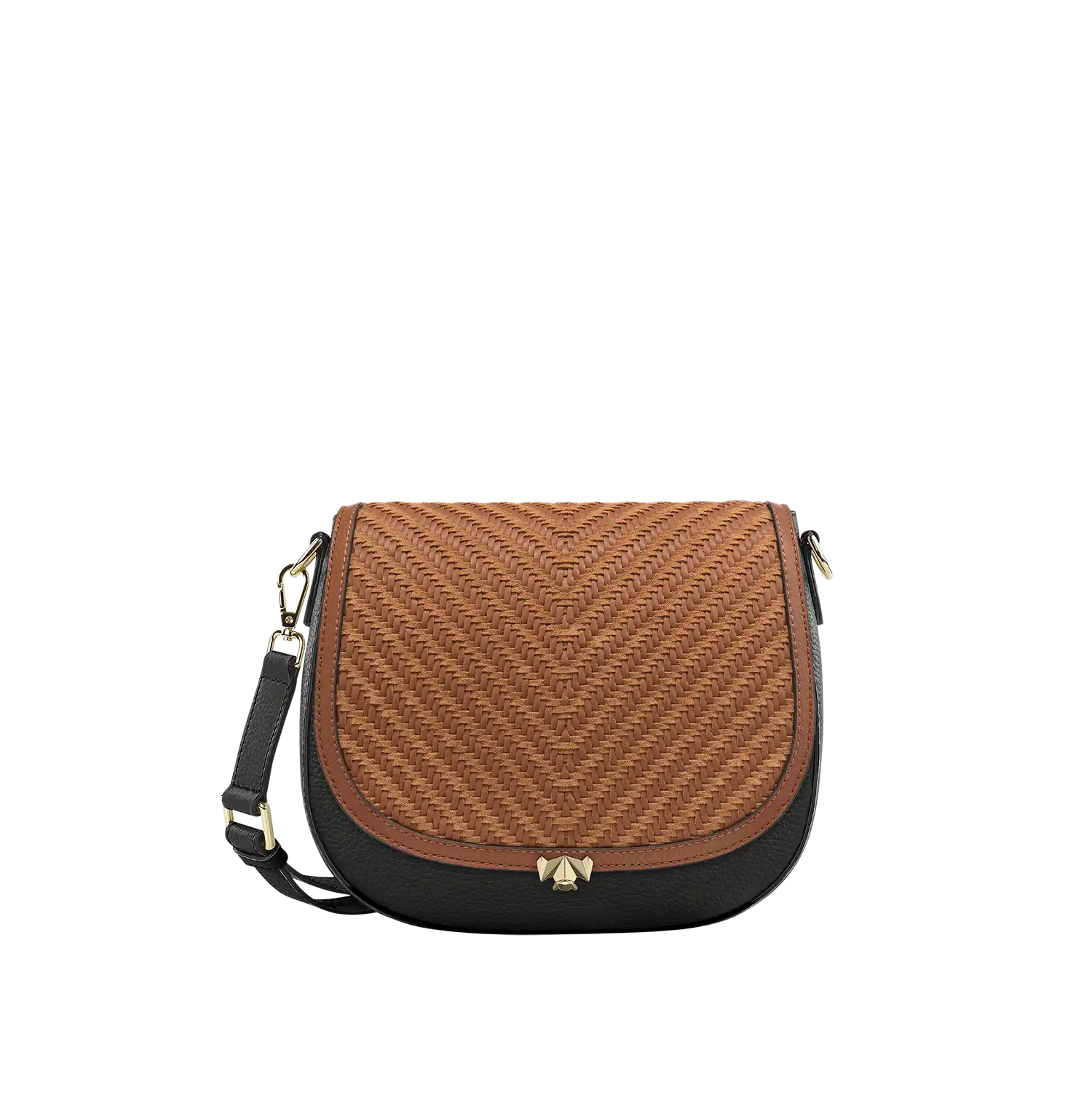 Wechselklappe - Cognac Weave - cognac