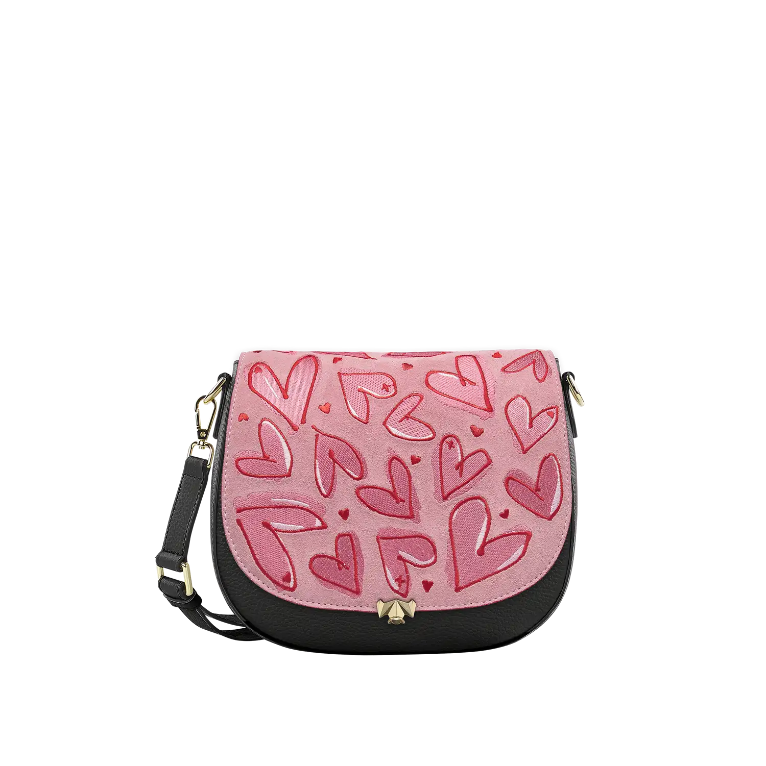 Wechselklappe - Happy Hearts - rosa-rot