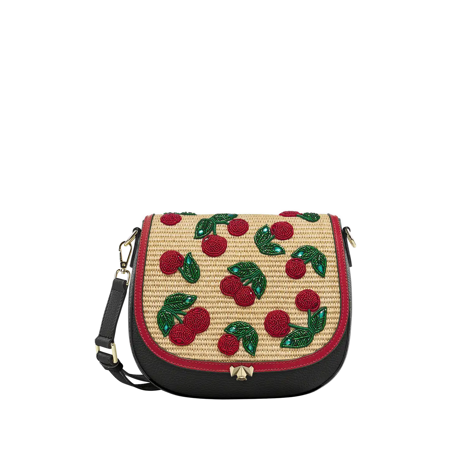 Wechselklappe - Raffia Amarena - hellbraun-rot