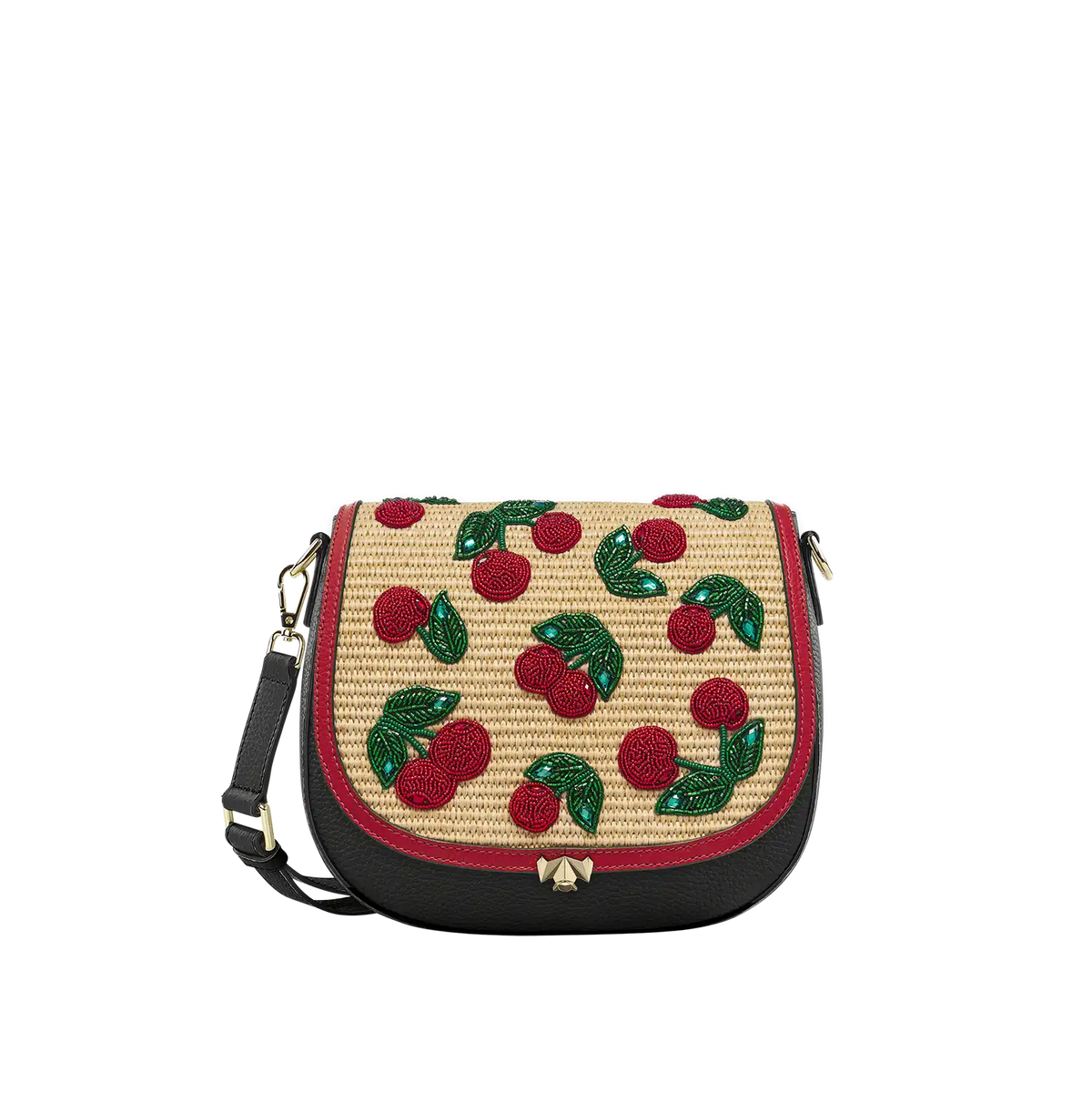 Wechselklappe - Raffia Amarena - hellbraun-rot