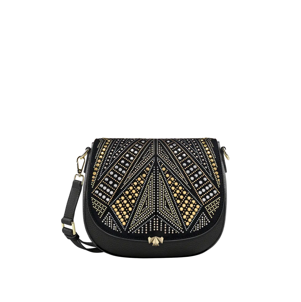 Wechselklappe - Shooting Star - schwarz Kunst-Velours