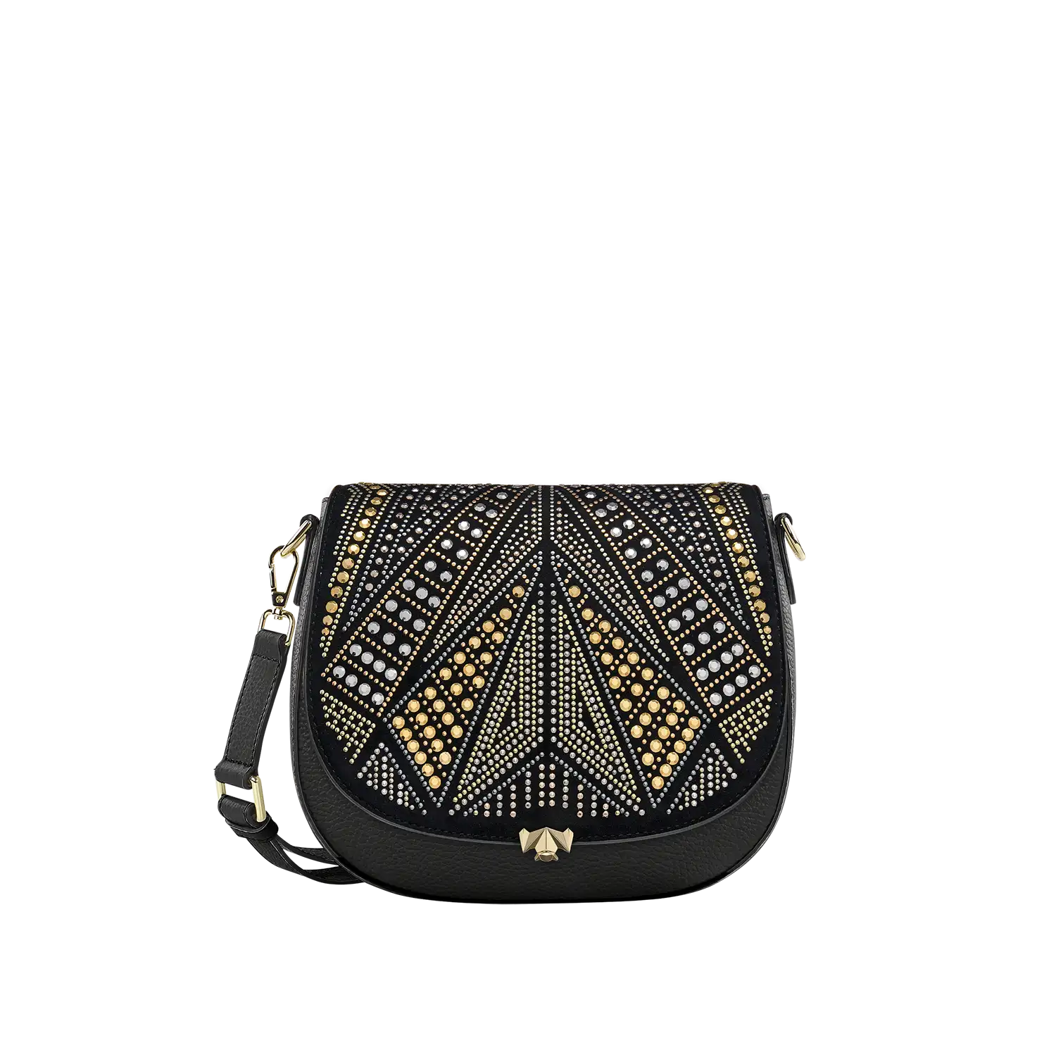 Wechselklappe - Shooting Star - schwarz Kunst-Velours