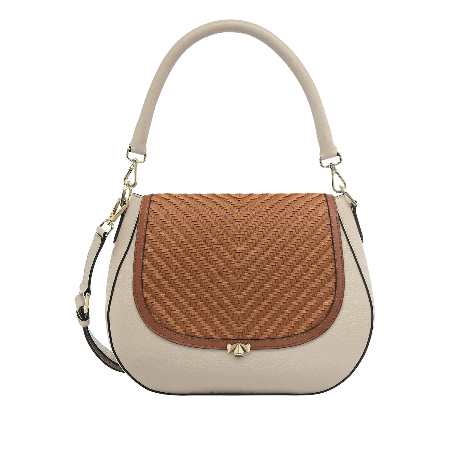 Wechselklappe - Cognac Weave - cognac