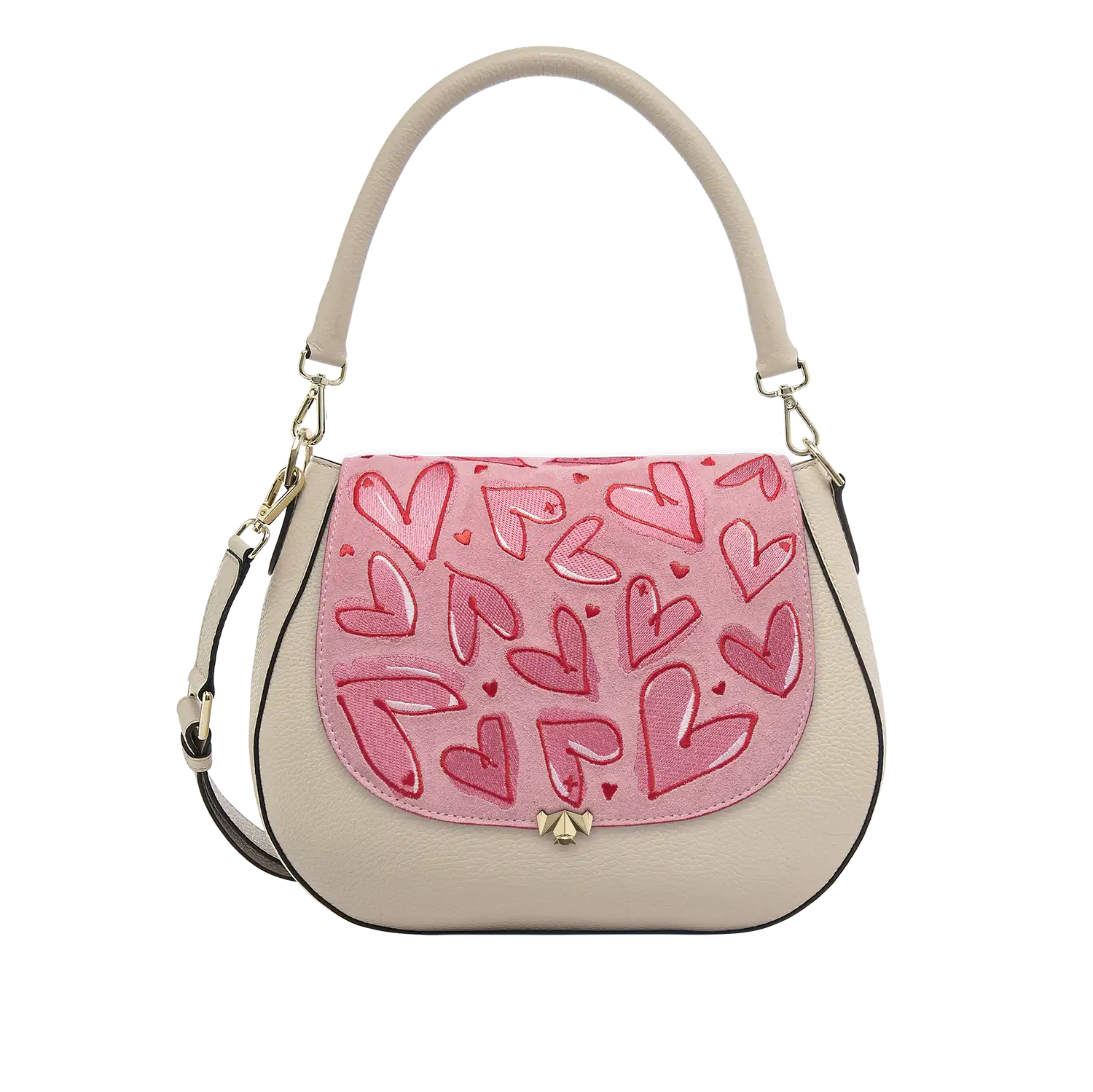 Wechselklappe - Happy Hearts - rosa-rot