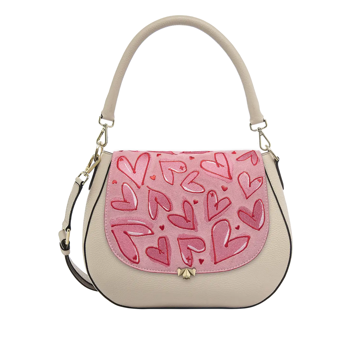 Wechselklappe - Happy Hearts - rosa-rot