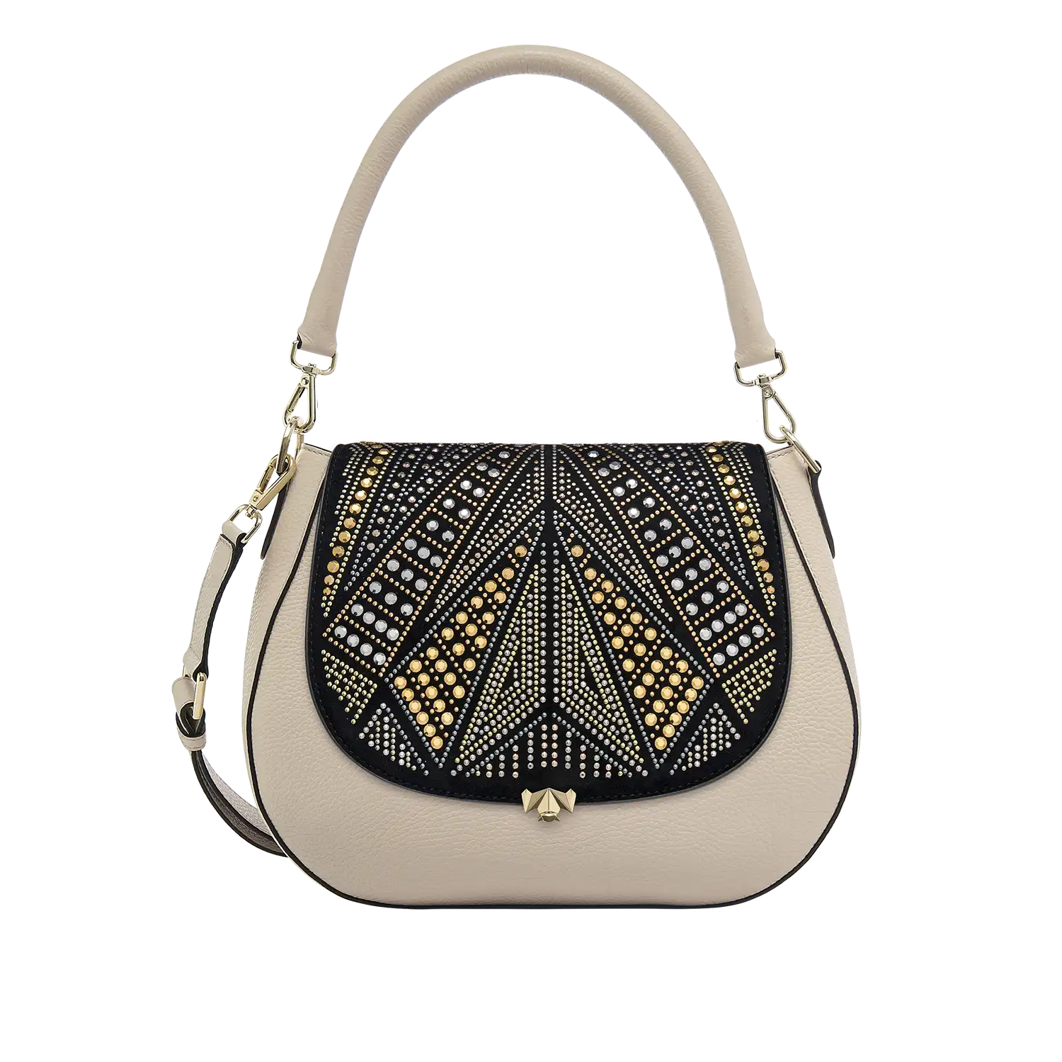 Wechselklappe - Shooting Star - schwarz Kunst-Velours