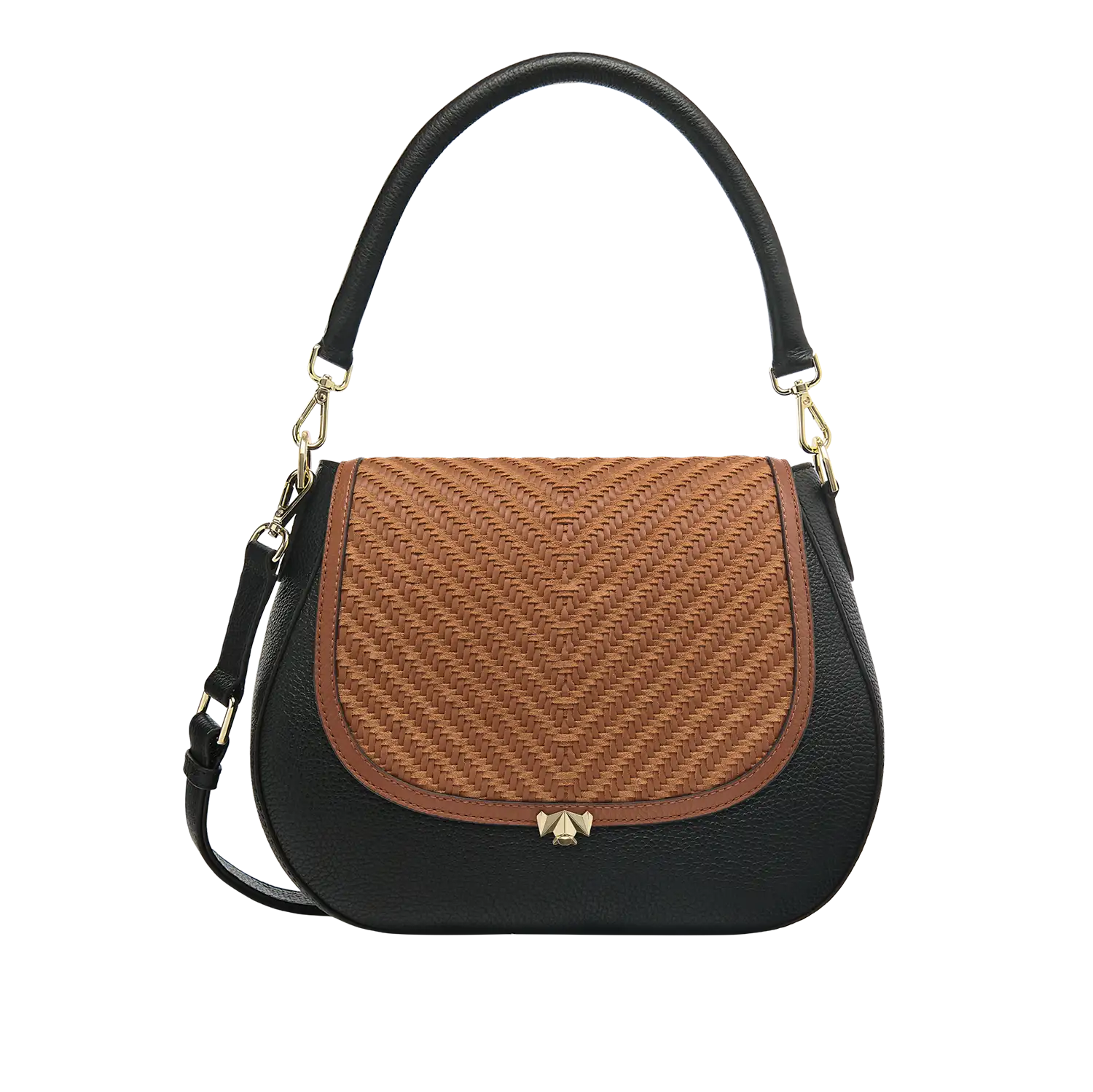 Wechselklappe - Cognac Weave - cognac