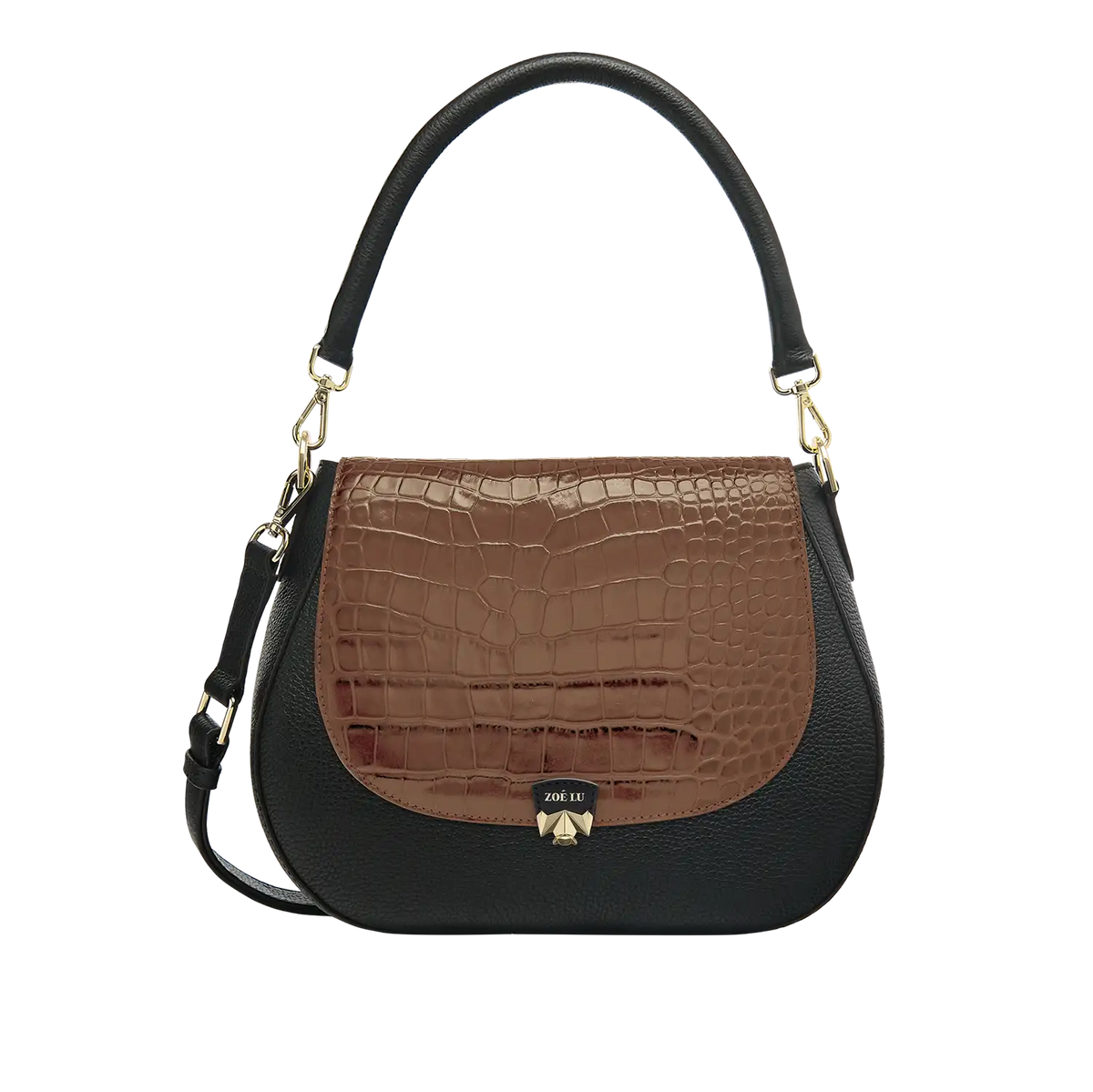 Wechselklappe - Croco Coffee - dunkelbraun