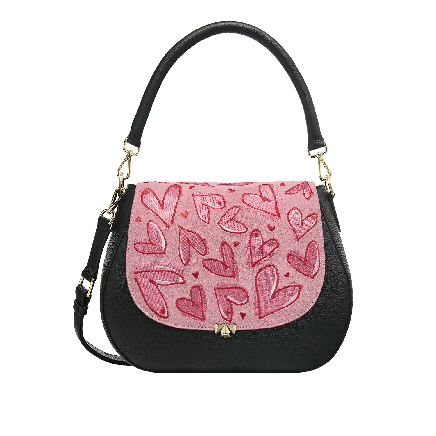 Wechselklappe - Happy Hearts - rosa-rot