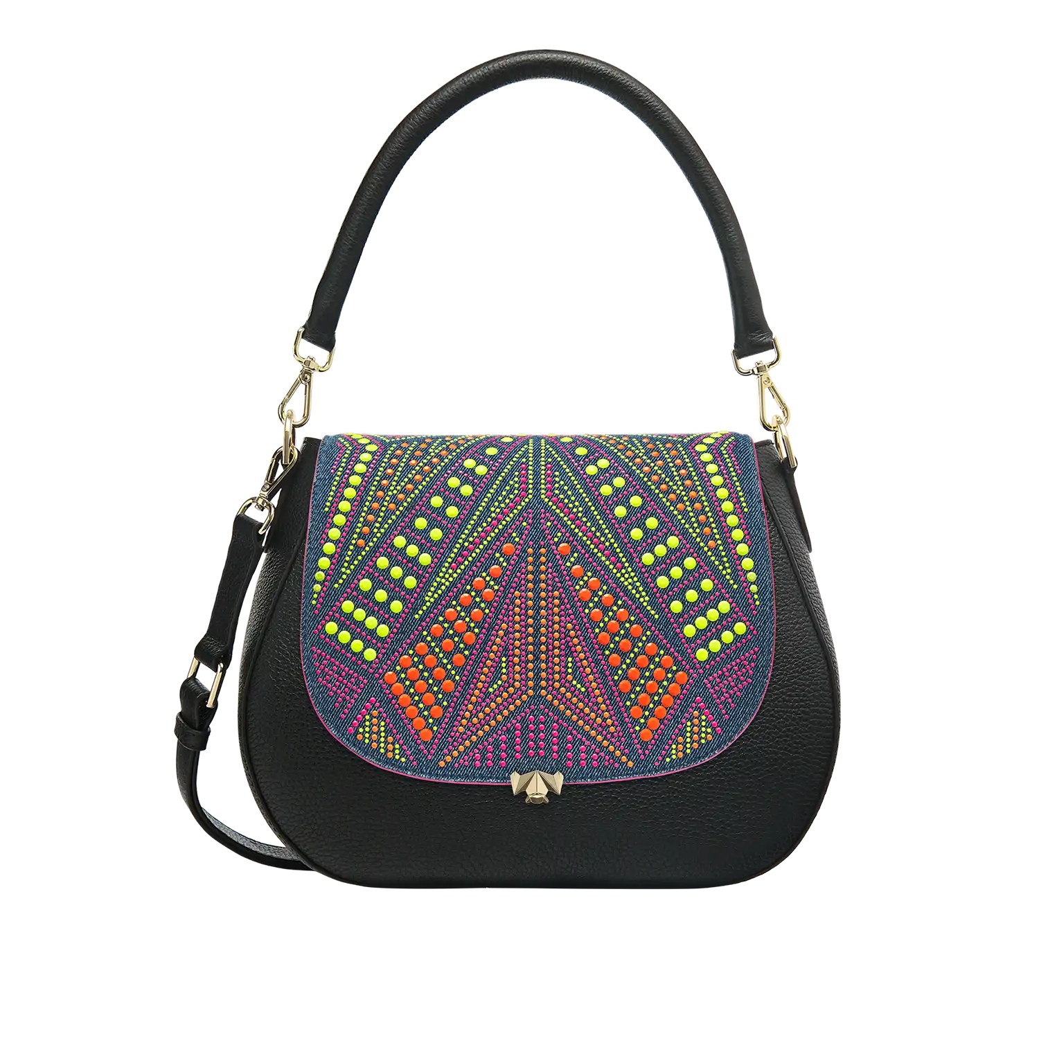 Wechselklappe - Neon Crush - denim-bunt