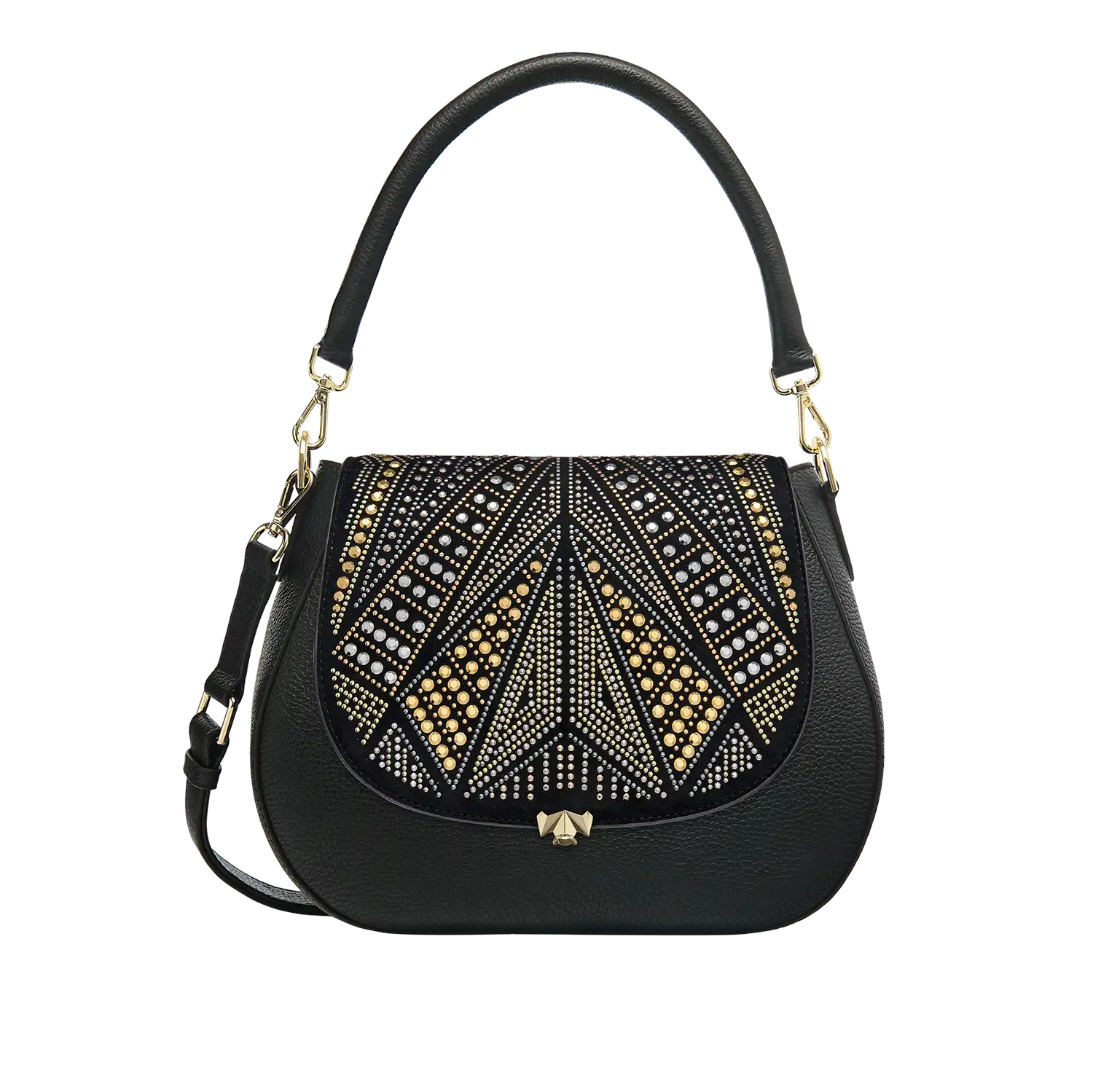 Wechselklappe - Shooting Star - schwarz Kunst-Velours