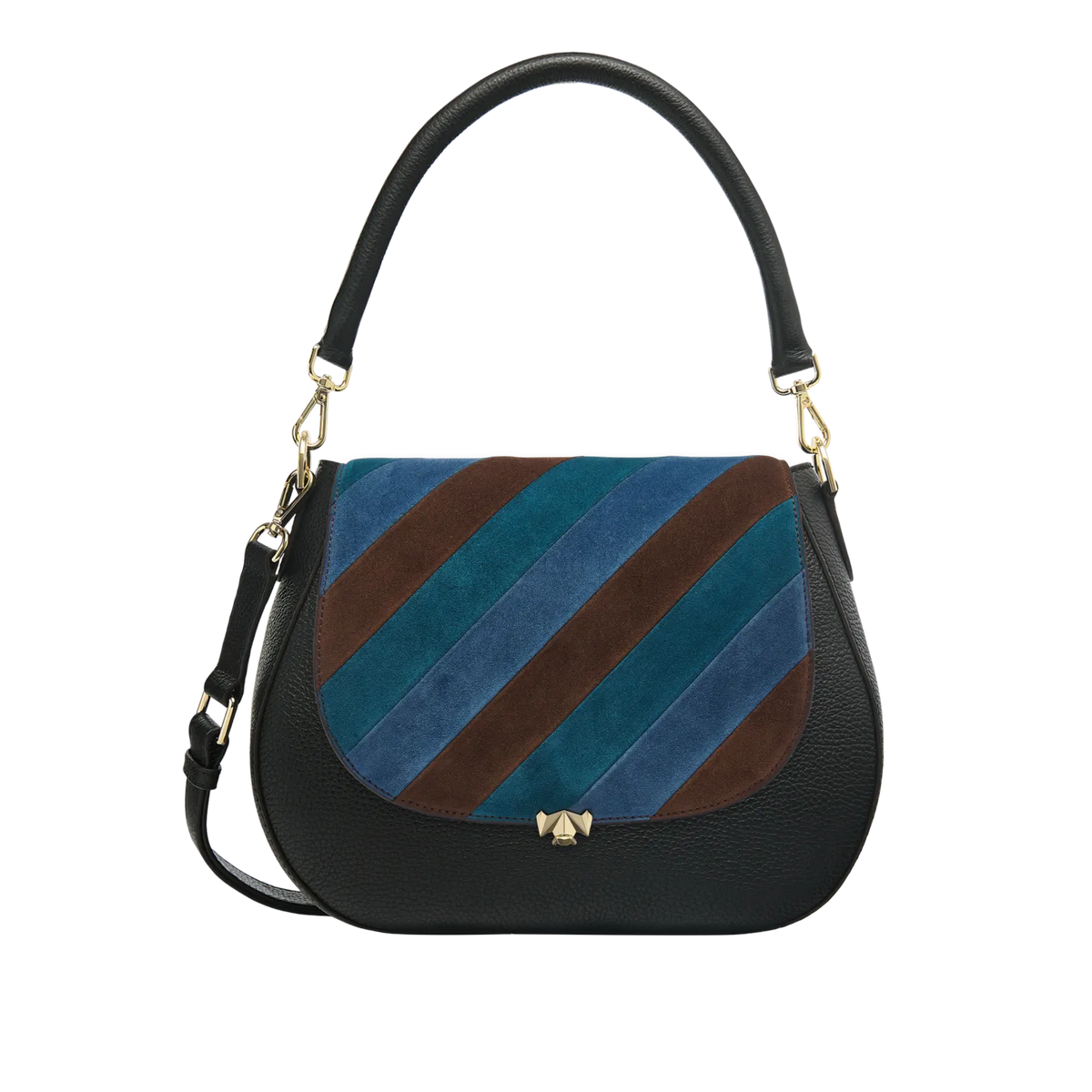 Wechselklappe - Stripe Muse - braun-blau