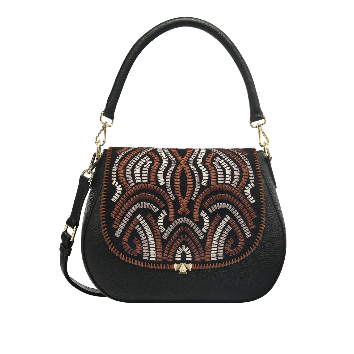 Wechselklappe - Woven Wave - schwarz-braun