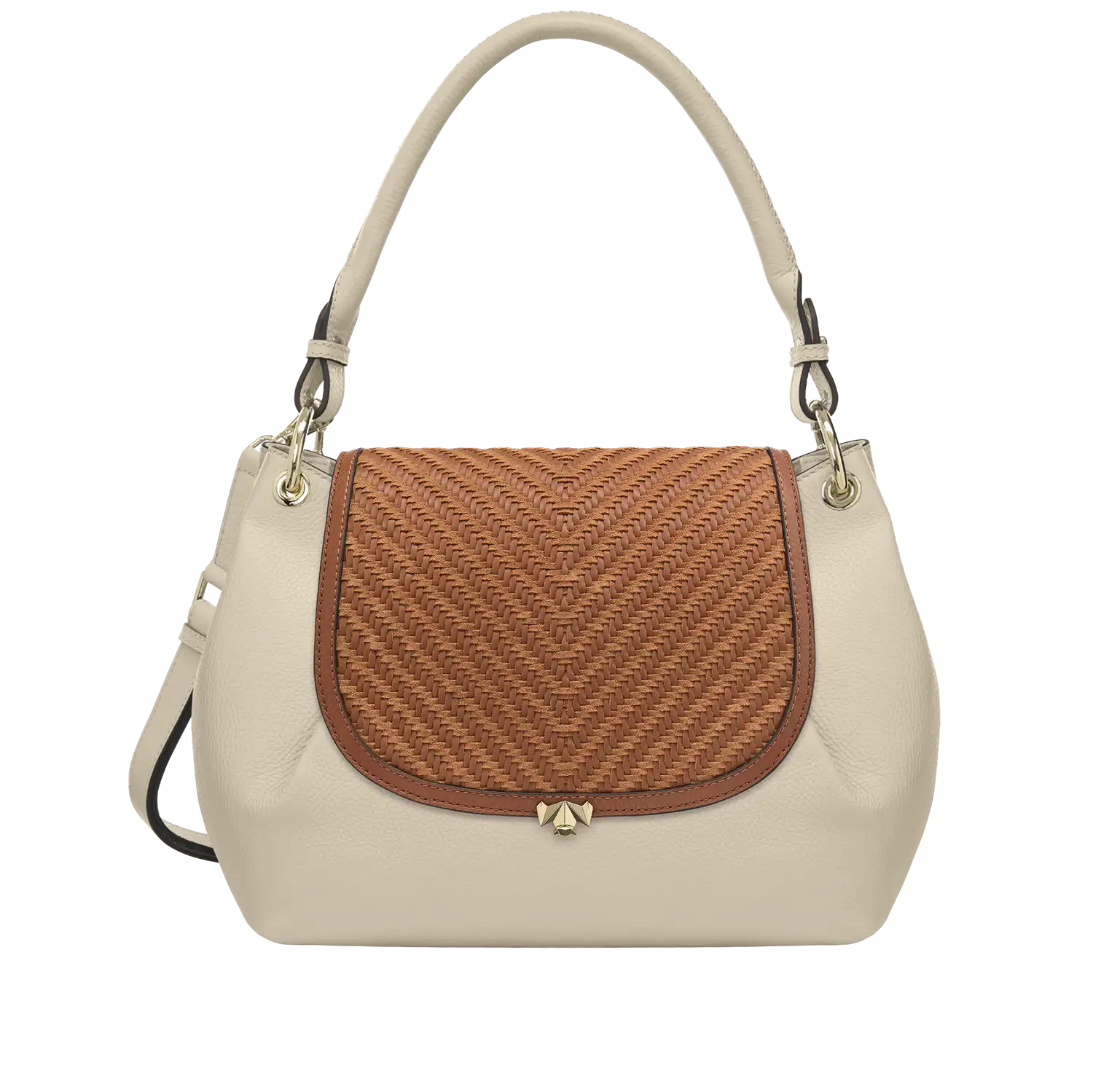 Wechselklappe - Cognac Weave - cognac