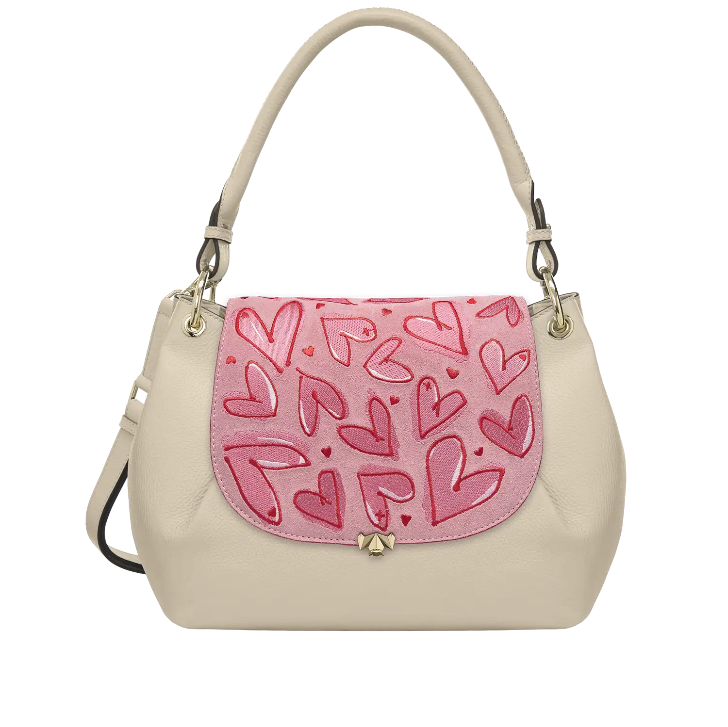 Wechselklappe - Happy Hearts - rosa-rot