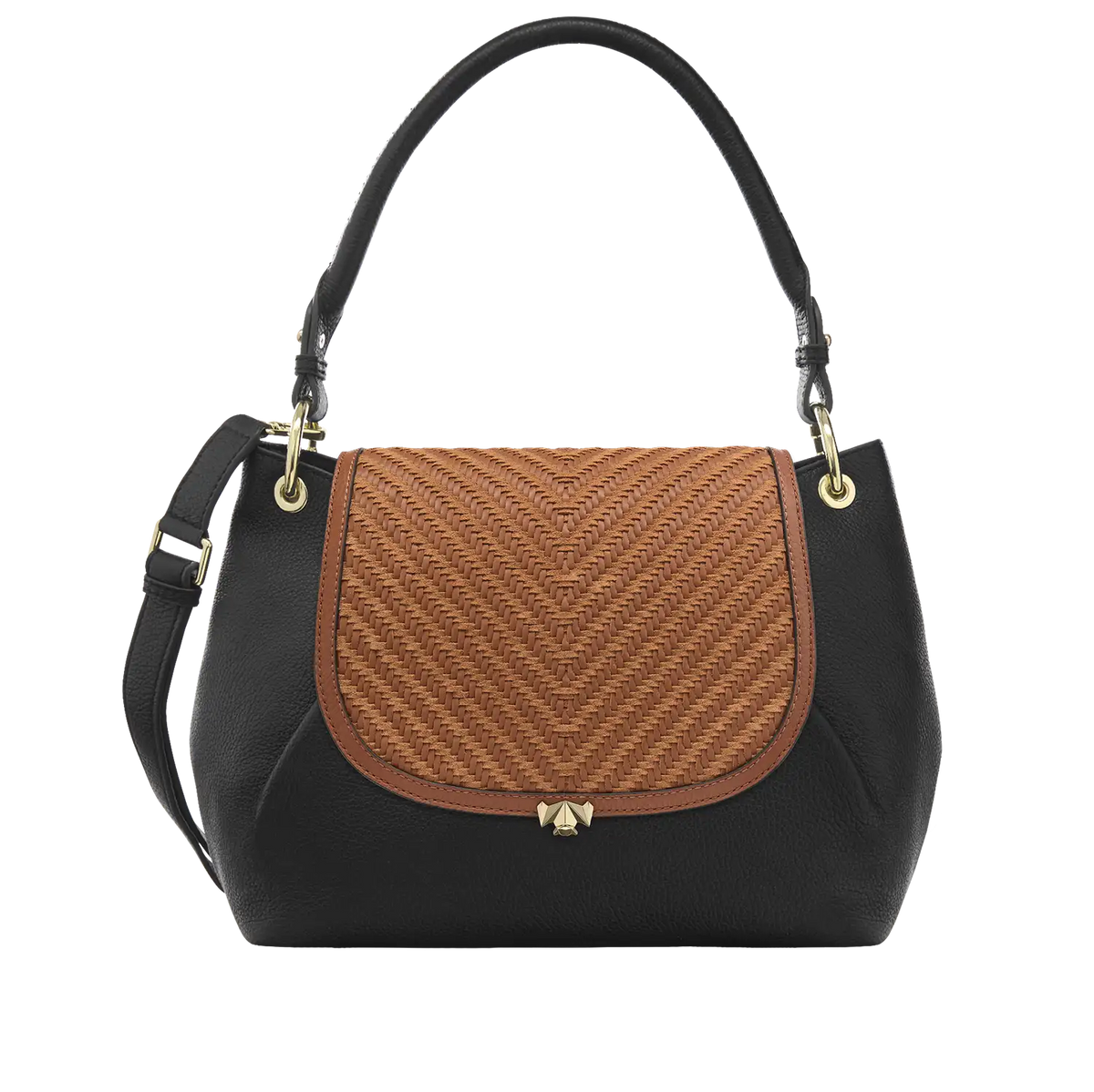 Wechselklappe - Cognac Weave - cognac