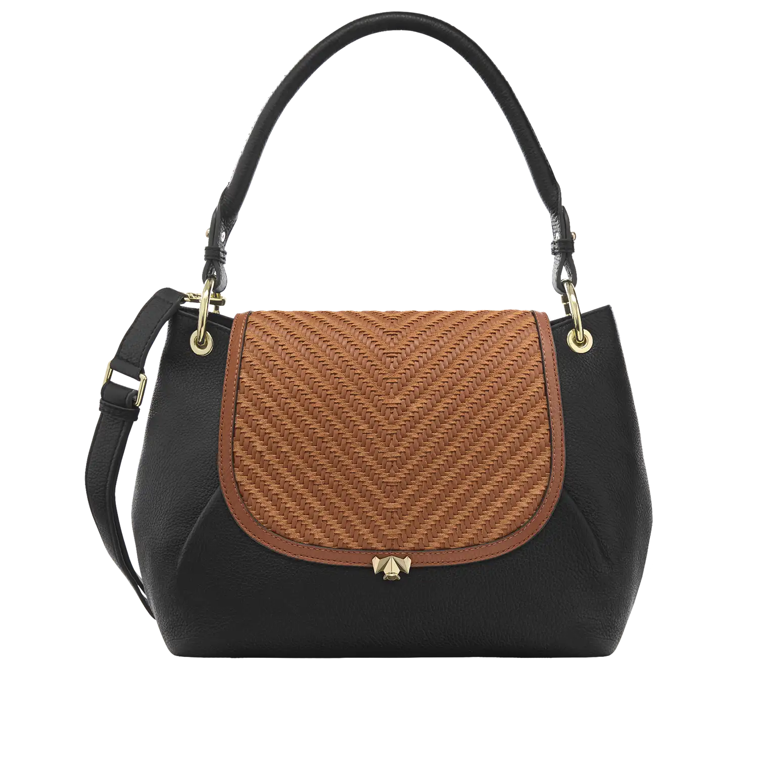 Wechselklappe - Cognac Weave - cognac