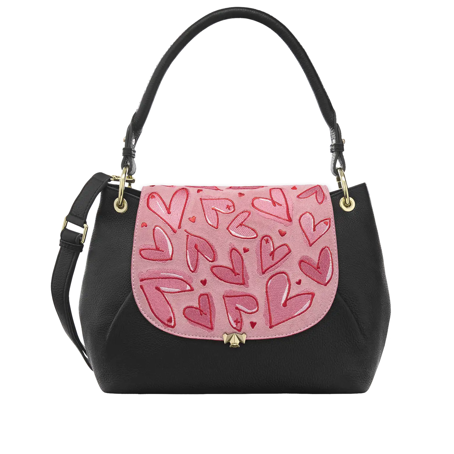 Wechselklappe - Happy Hearts - rosa-rot