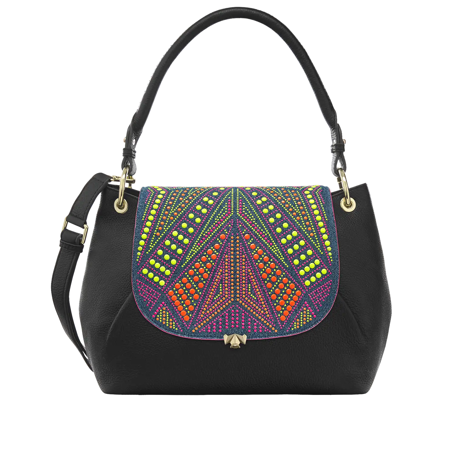 Wechselklappe - Neon Crush - denim-bunt