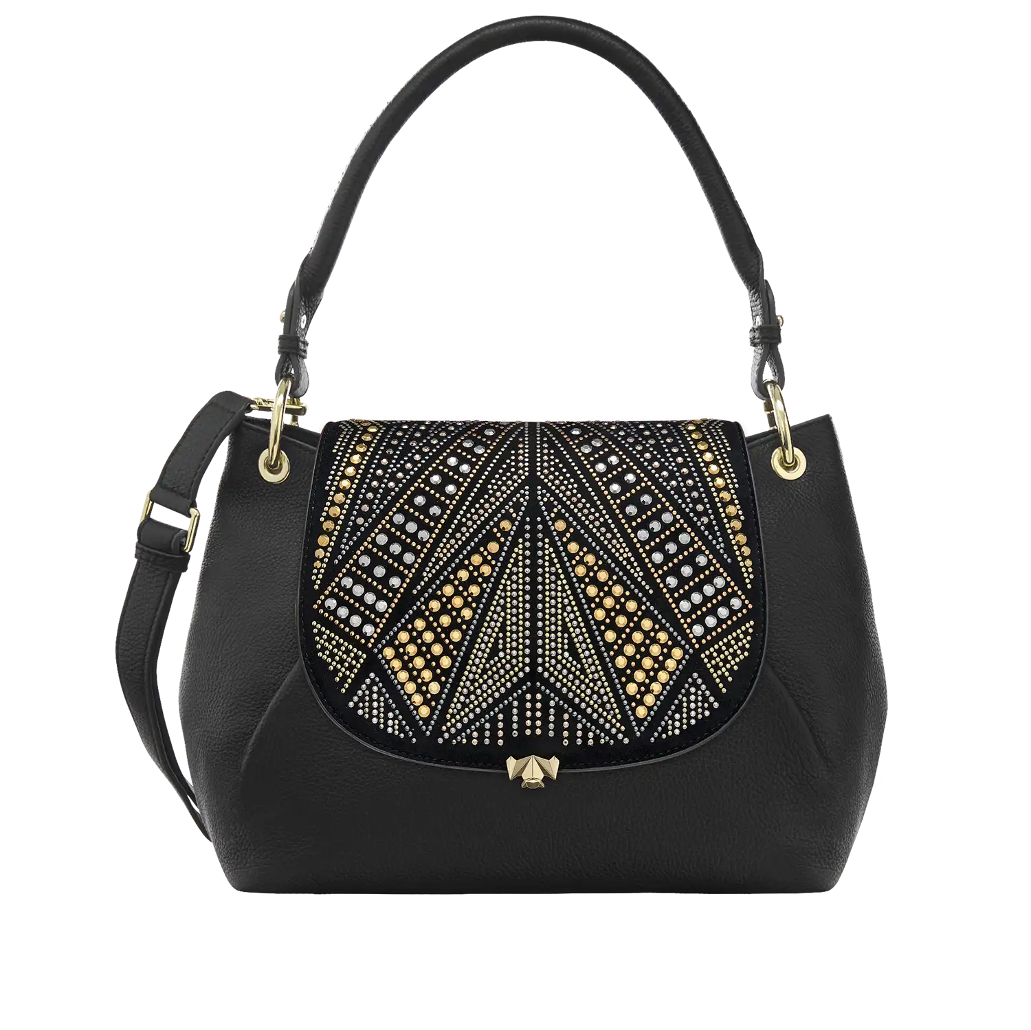 Wechselklappe - Shooting Star - schwarz Kunst-Velours