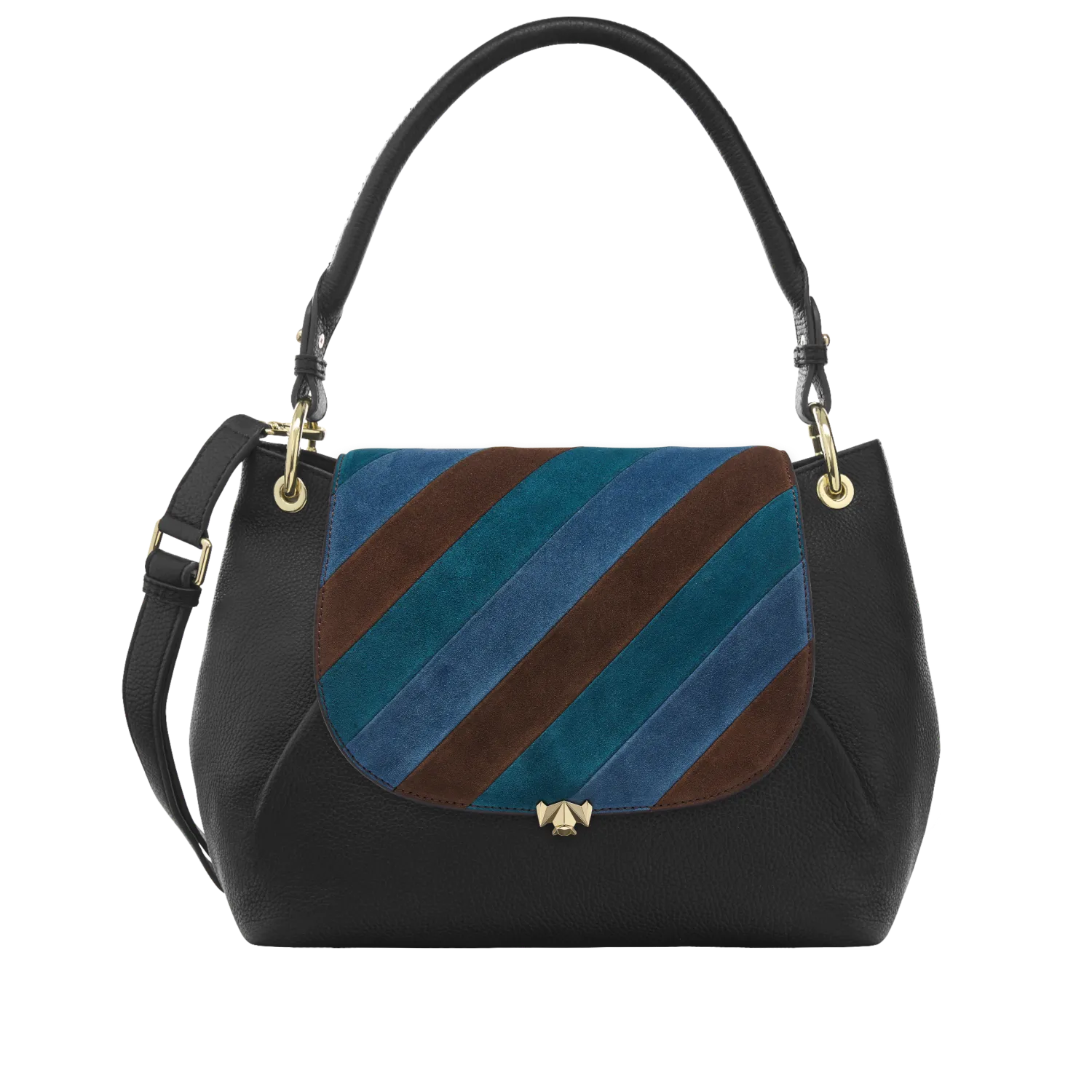 Wechselklappe - Stripe Muse - braun-blau