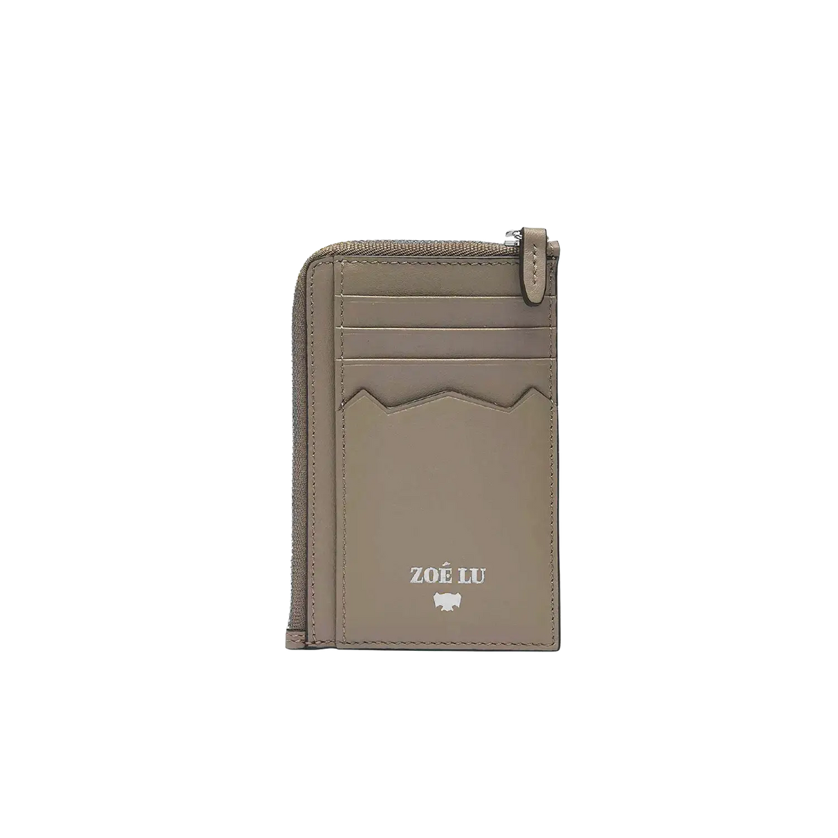 Pouch der Geldbörse One For The Money helles taupe mit silberner Hardware, Vorderseite