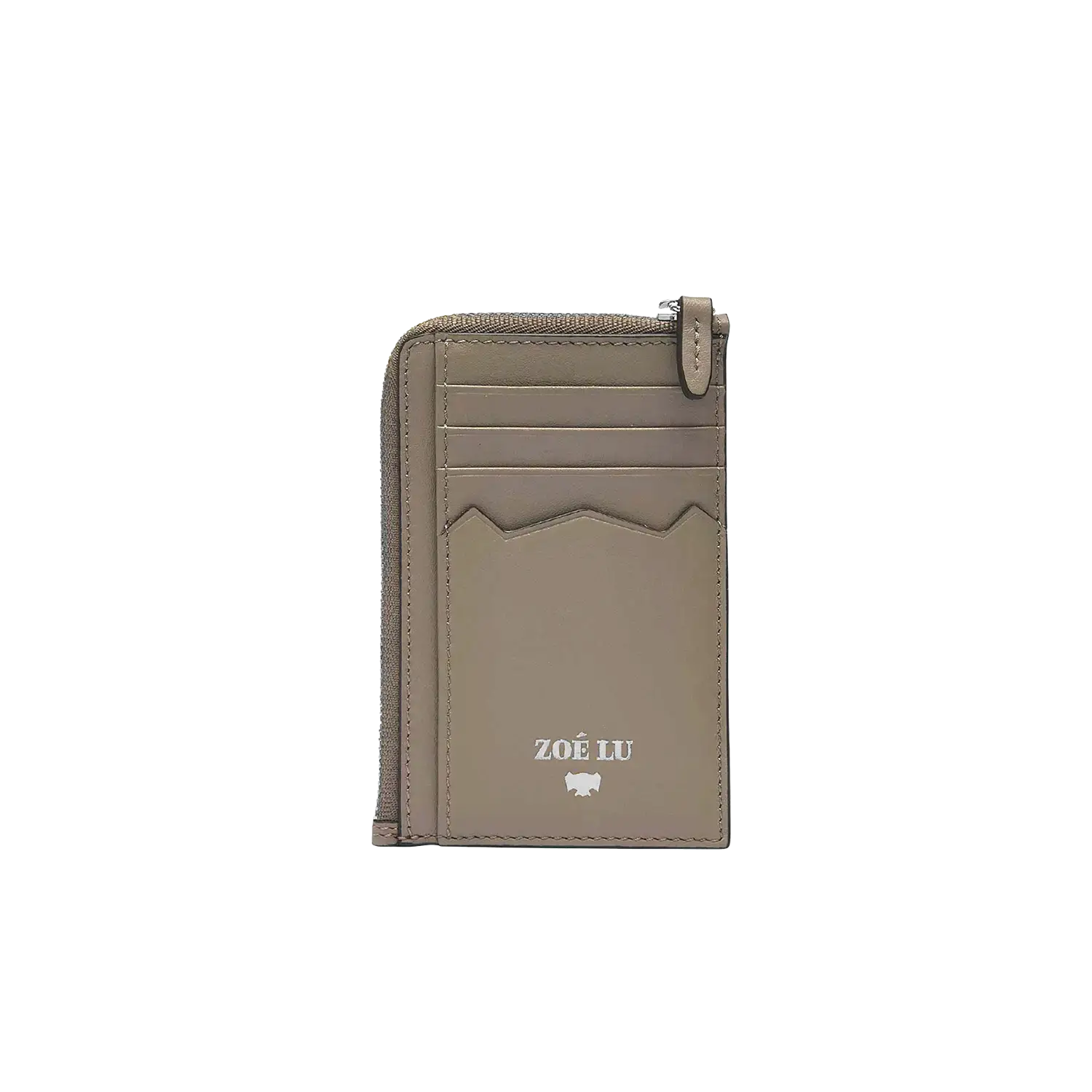 Pouch der Geldbörse One For The Money helles taupe mit silberner Hardware, Vorderseite