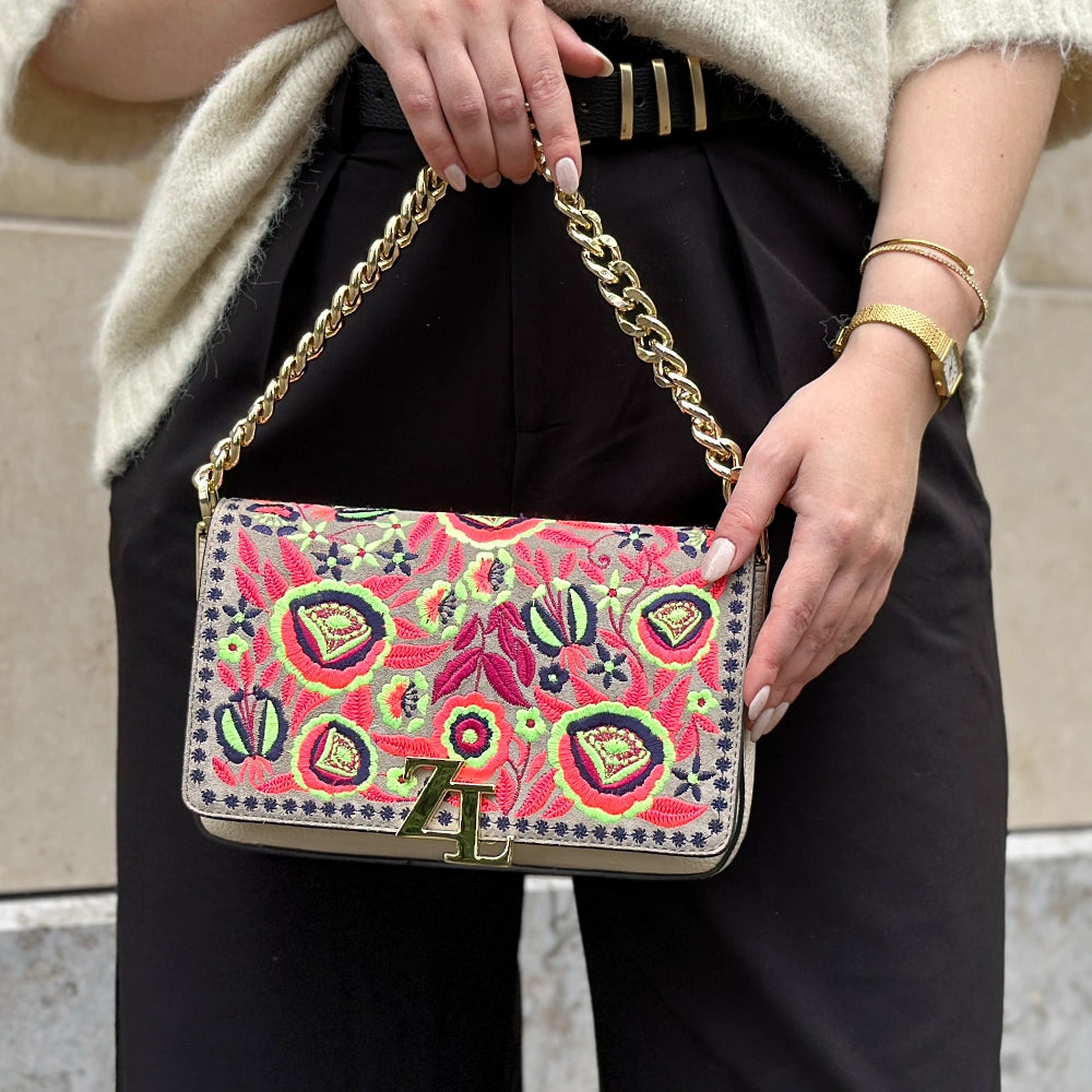 Wechselklappe - Botanical Fluo  - taupe-bunt