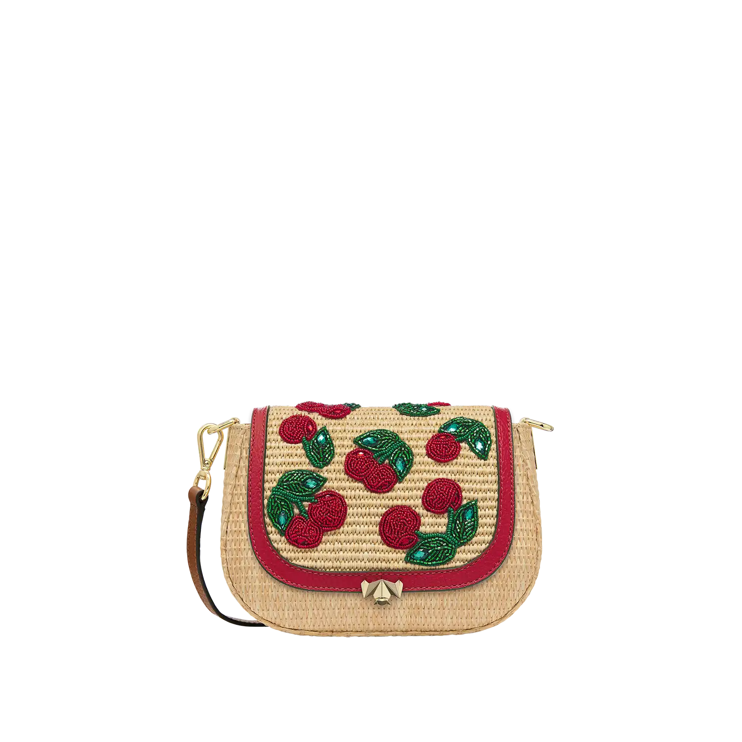 Wechselklappe - Mini Raffia Amarena - bast-rot