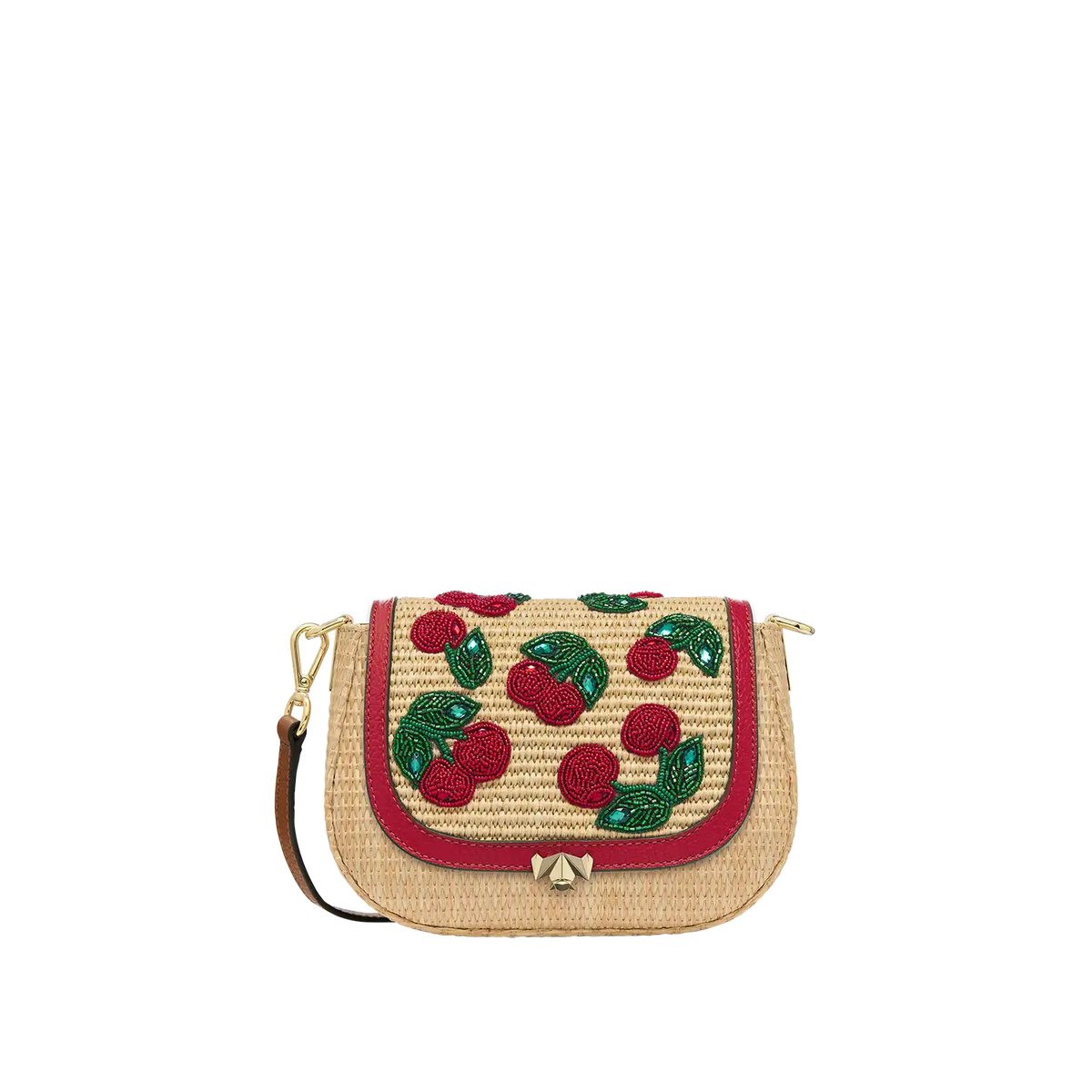 Wechselklappe - Mini Raffia Amarena - bast-rot