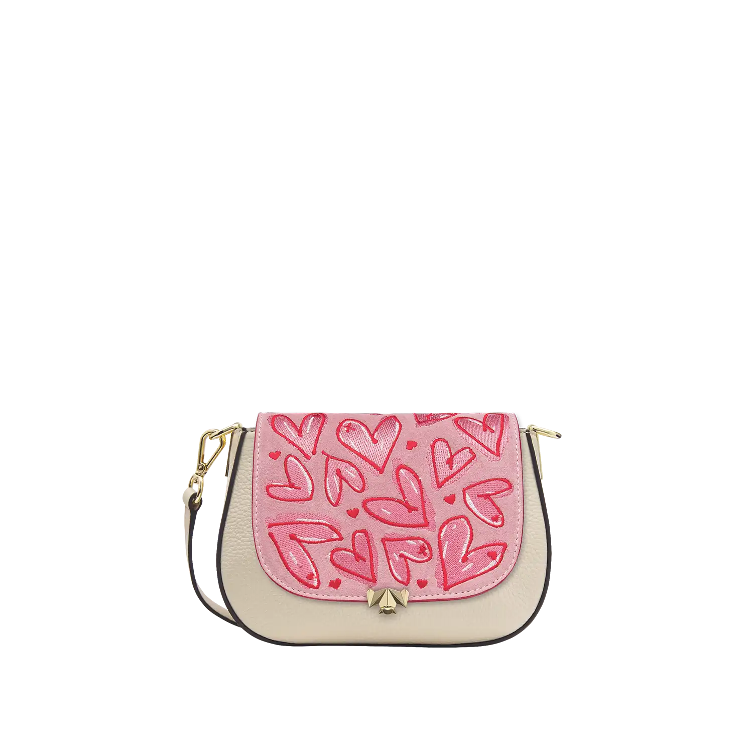 Wechselklappe - Mini Happy Hearts - rosa-rot