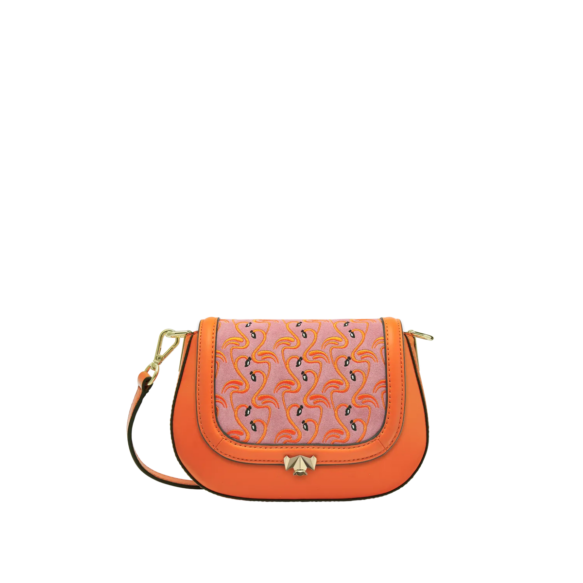 Wechselklappe - Mini Dancing Flamingo - pink-orange