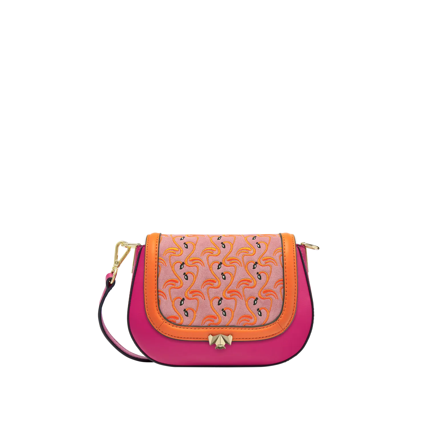 Wechselklappe - Mini Dancing Flamingo - pink-orange