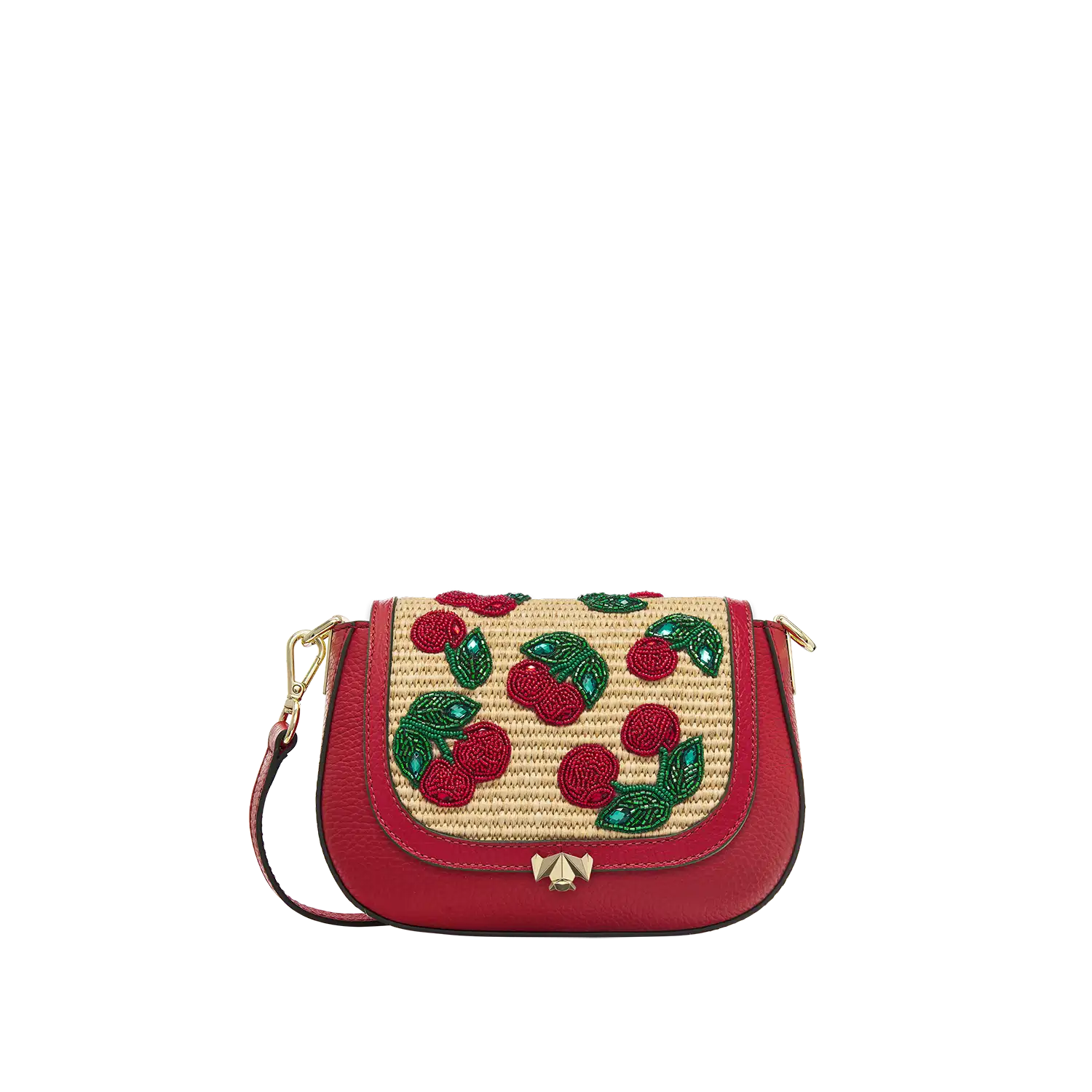 Wechselklappe - Mini Raffia Amarena - bast-rot