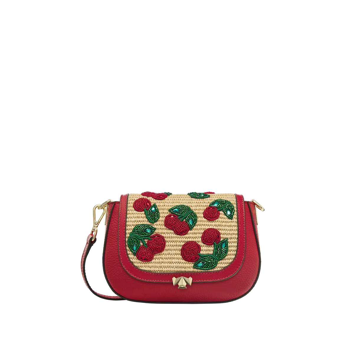 Wechselklappe - Mini Raffia Amarena - bast-rot