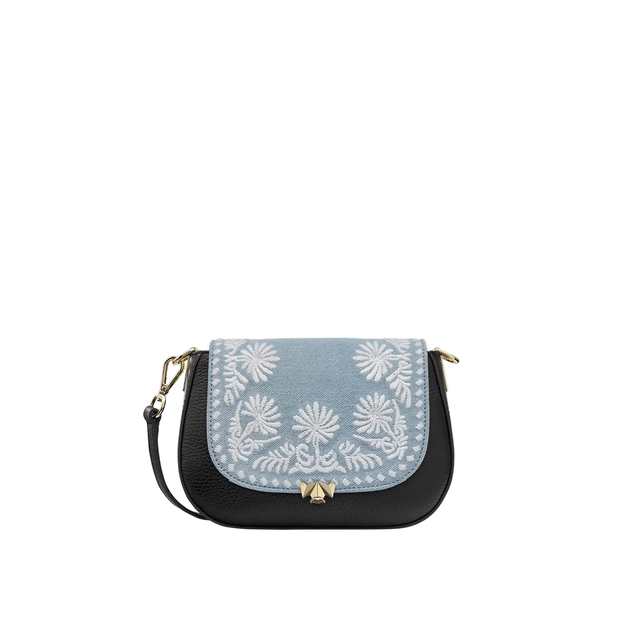 Wechselklappe - Mini Denim & Daisies - hellblau