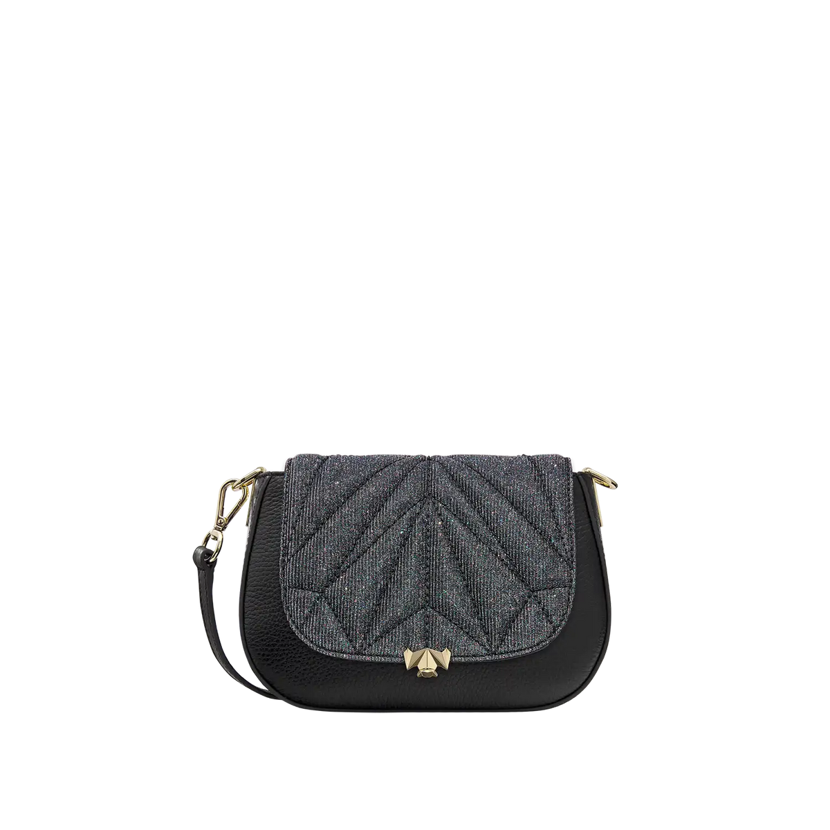 Wechselklappe - Mini Kinda Sparkling Leopard - schwarz-glitzer