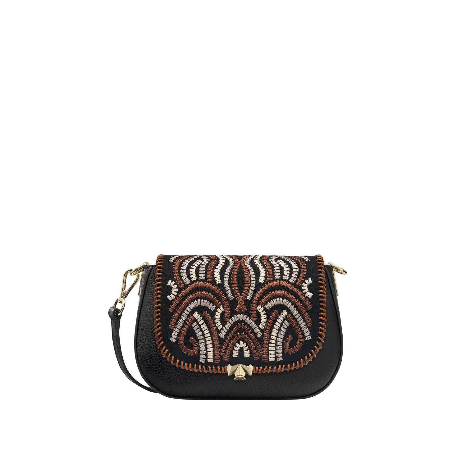 changeable flap - Mini Woven Wave - black