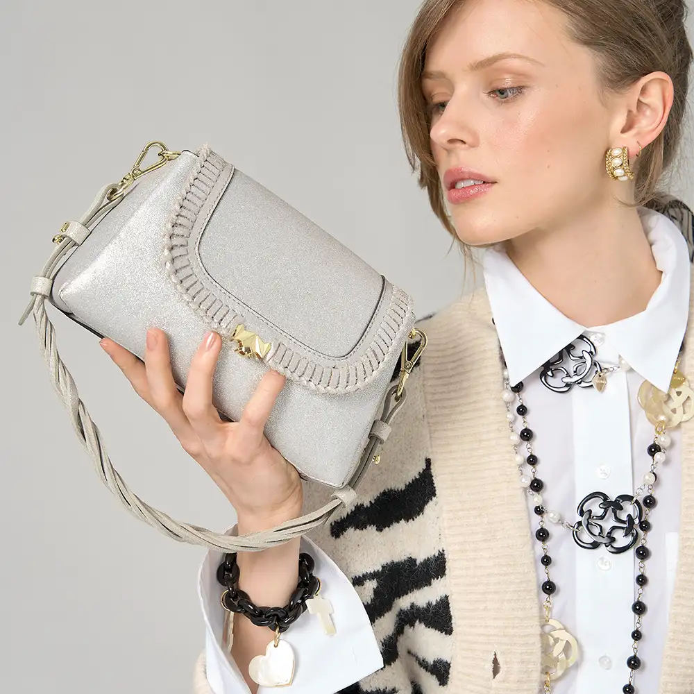 Wechselklappe - Mini Frozen Glam - silber