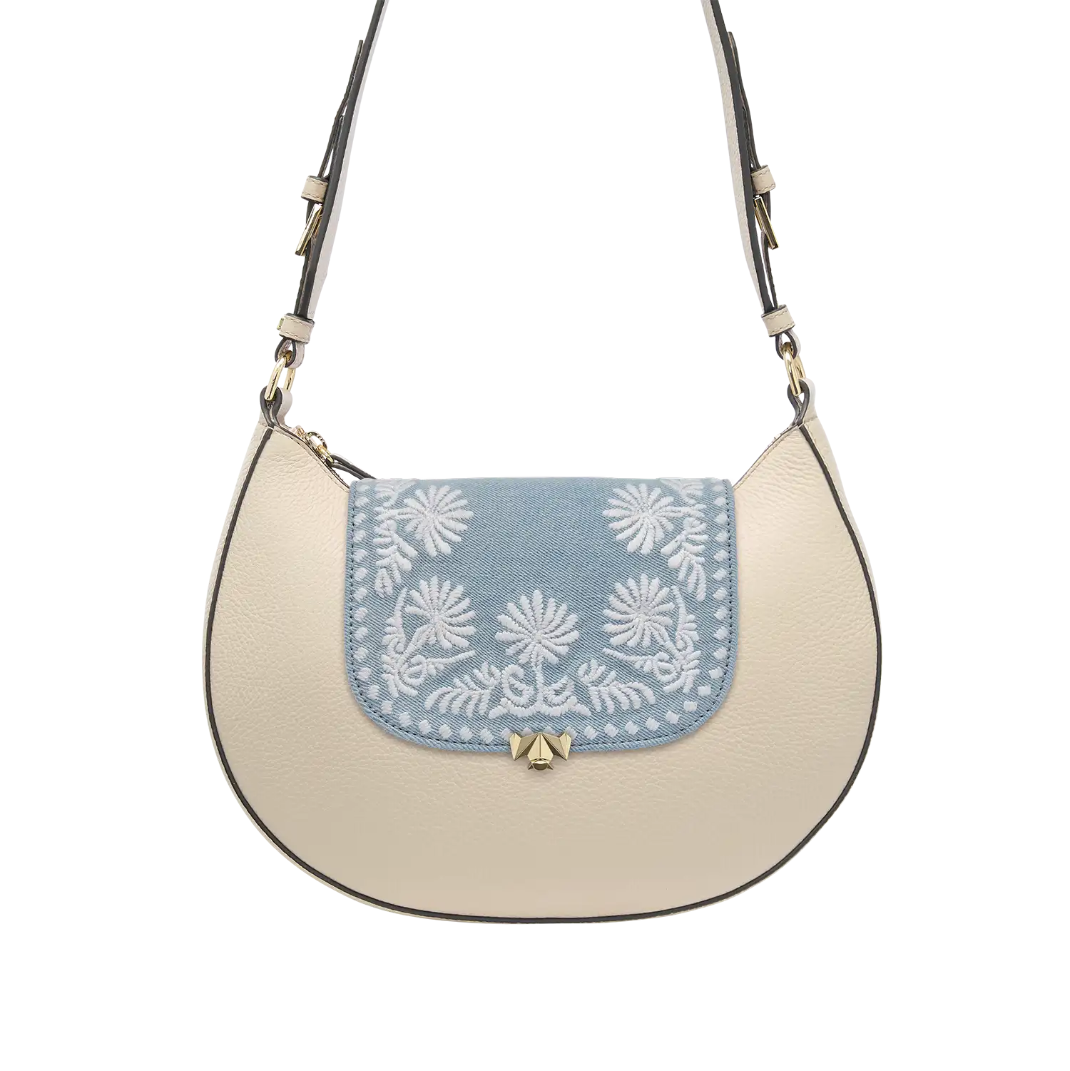 Wechselklappe - Mini Denim & Daisies - hellblau