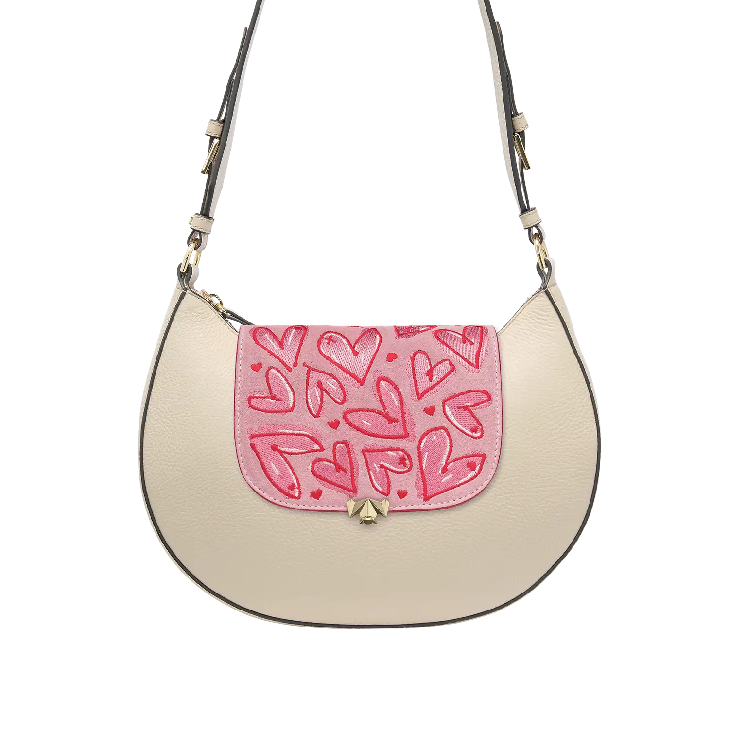 Wechselklappe - Mini Happy Hearts - rosa-rot